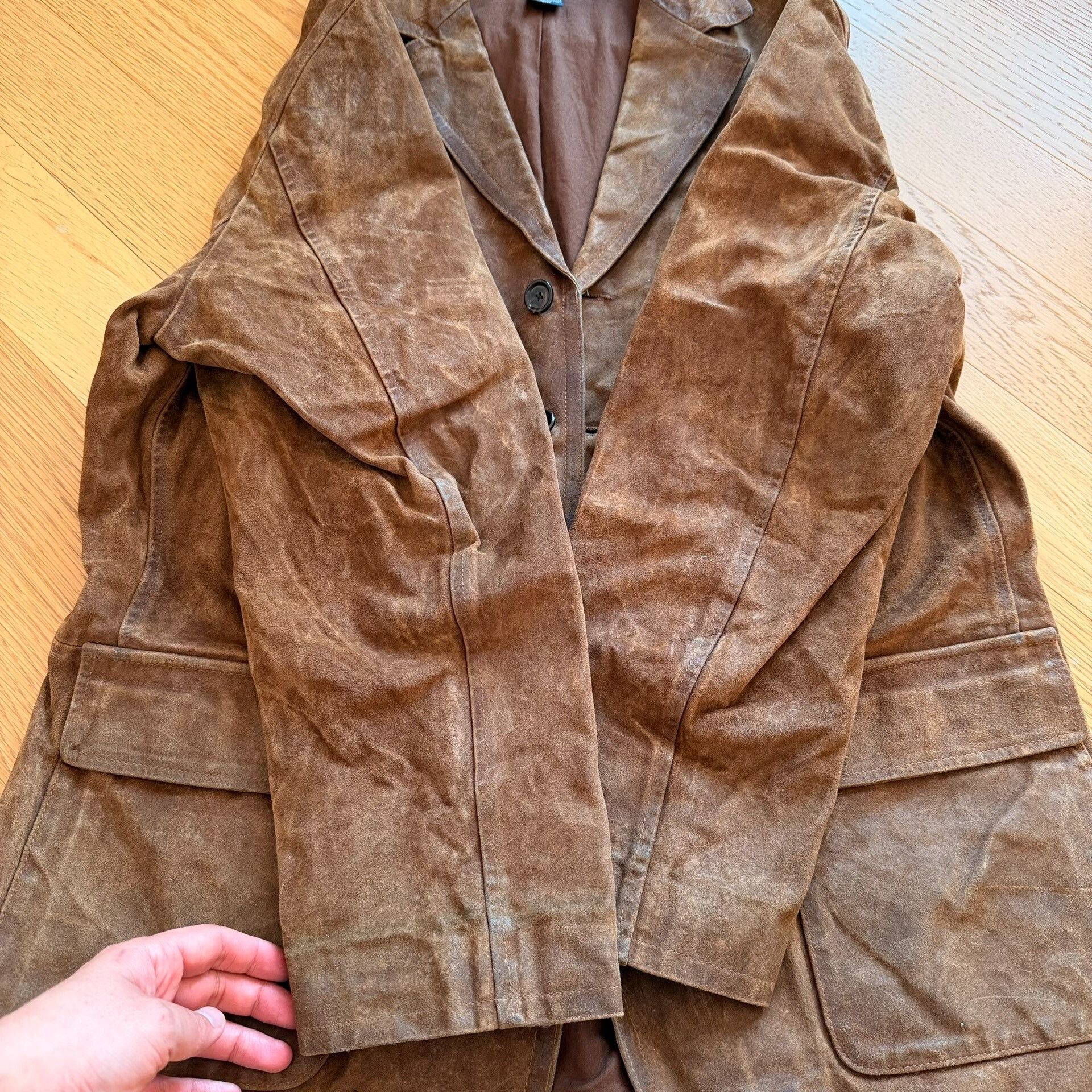 RLX Ralph Lauren Vintage Brown Leather Hunting Jacket Size US L / EU 52-54 / 3 - 4 Thumbnail