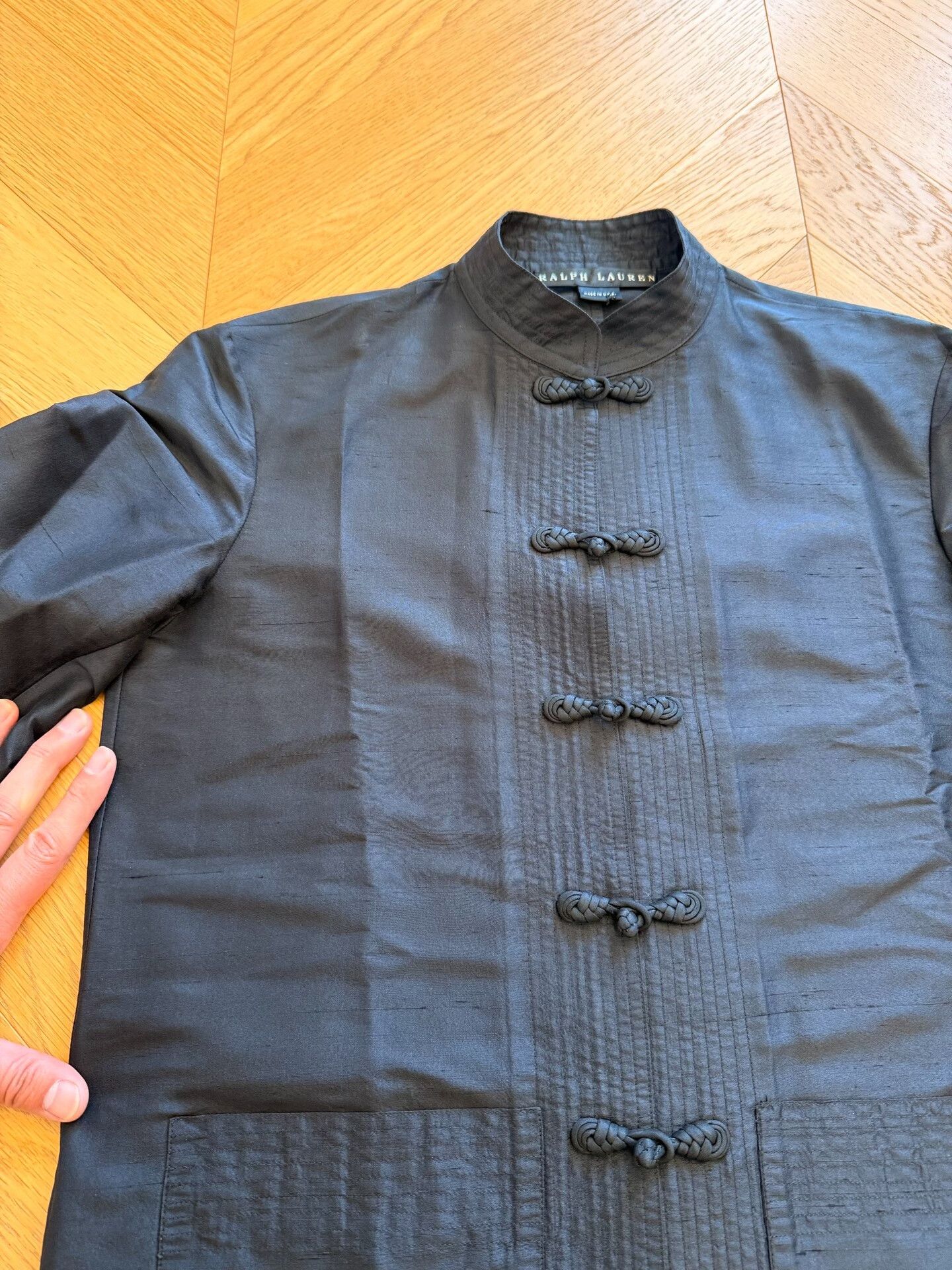 RLX Ralph Lauren Black Vintage Chinese Collar Shirt Jacket Size S / US 4 / IT 40 - 5 Thumbnail