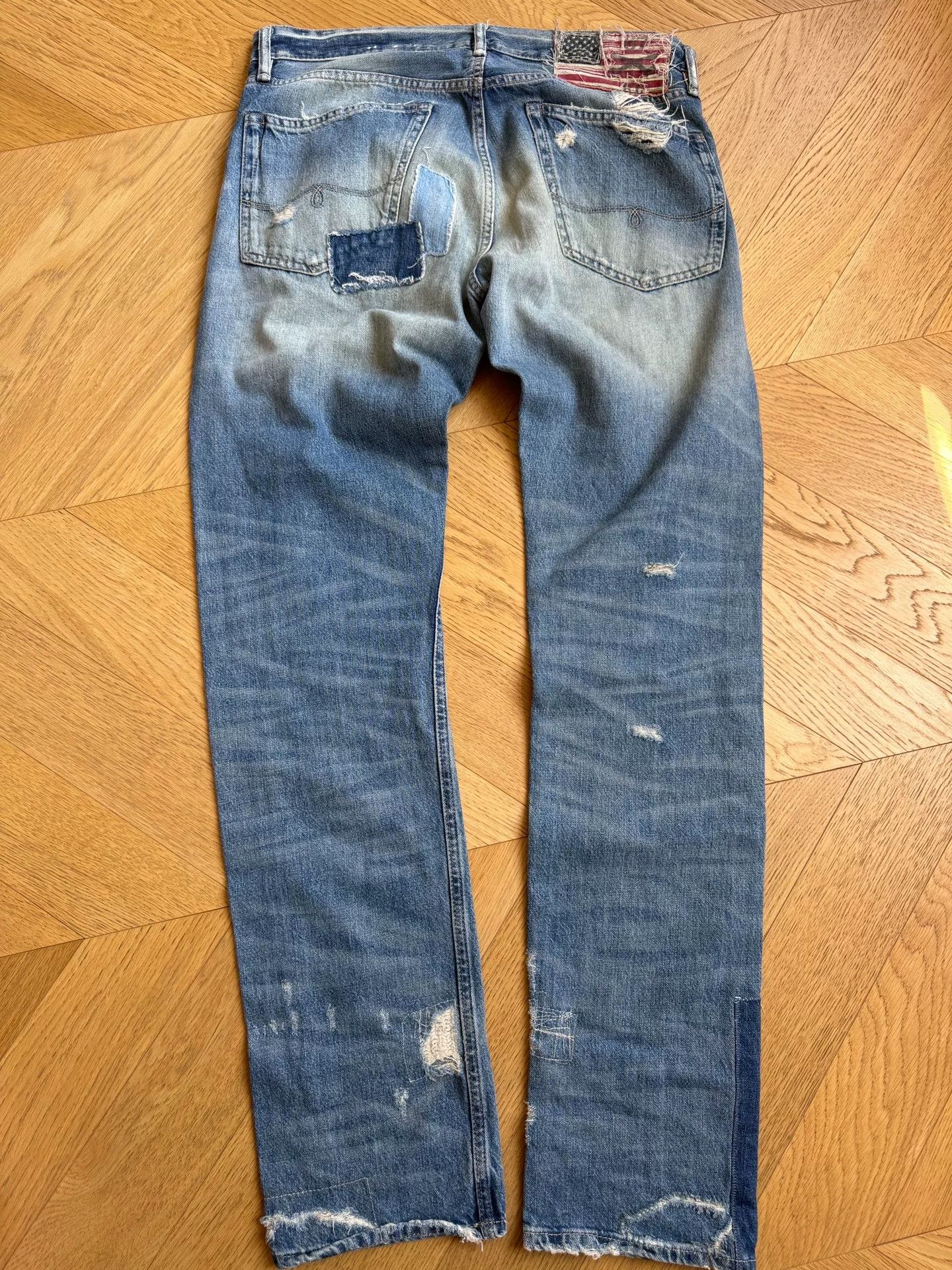 RLX Ralph Lauren Vintage Wash Patchwork Denim Jeans Size US 32 / EU 48 - 5 Thumbnail