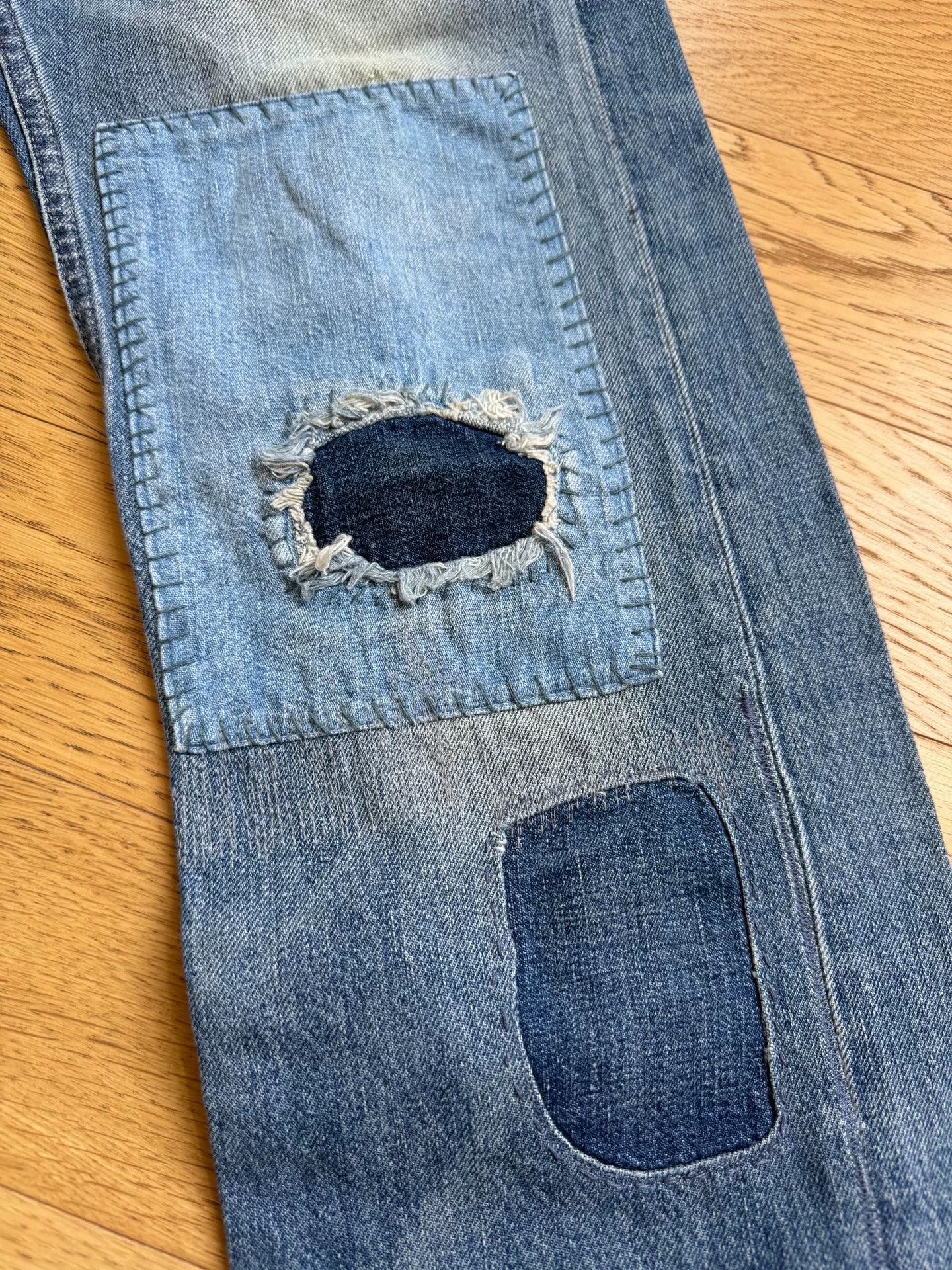 RLX Ralph Lauren Vintage Wash Patchwork Denim Jeans Size US 32 / EU 48 - 3 Thumbnail
