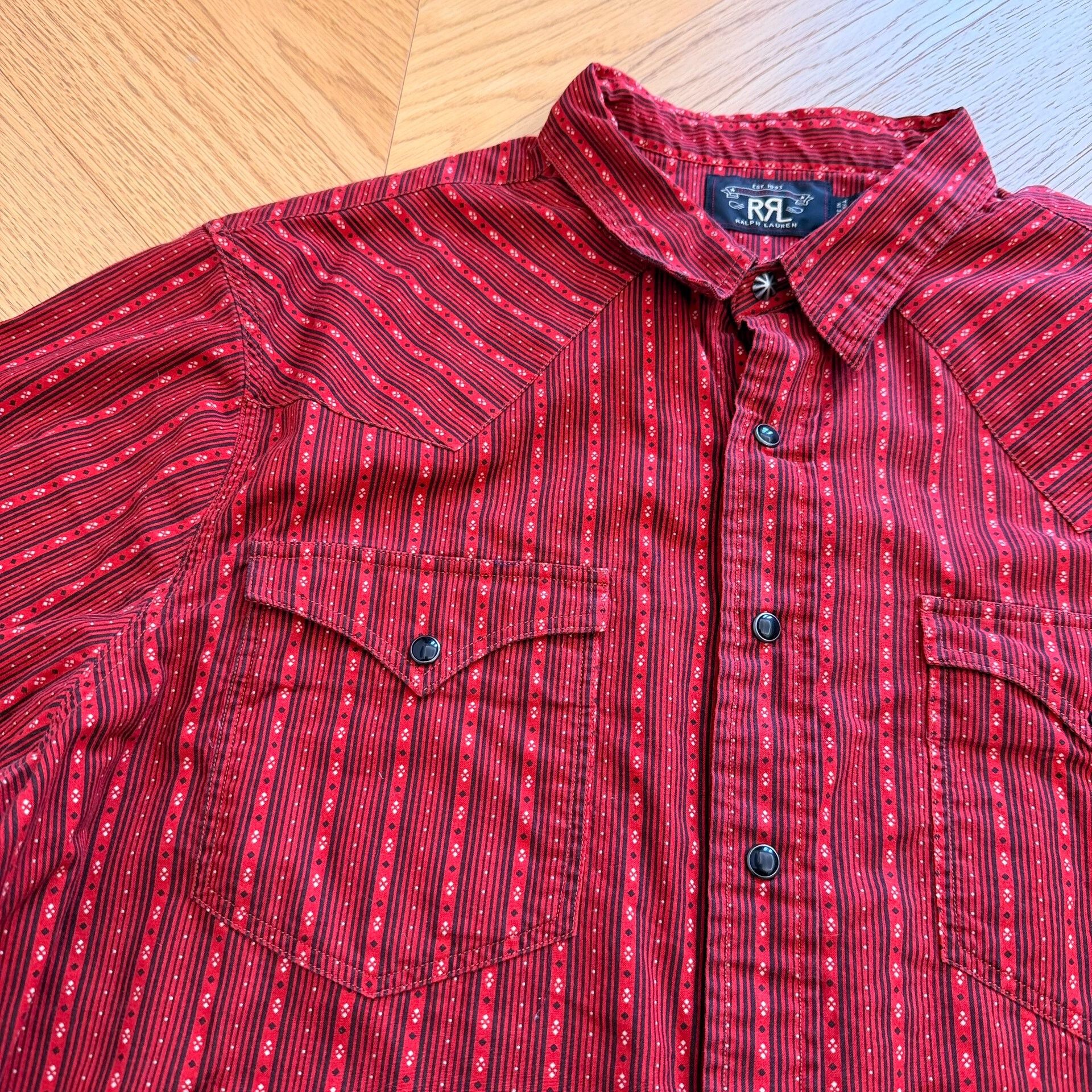 RRL Ralph Lauren Vintage RRL Western Stripe Floral Shirt Size US XXL / EU 58 / 5 - 2 Thumbnail