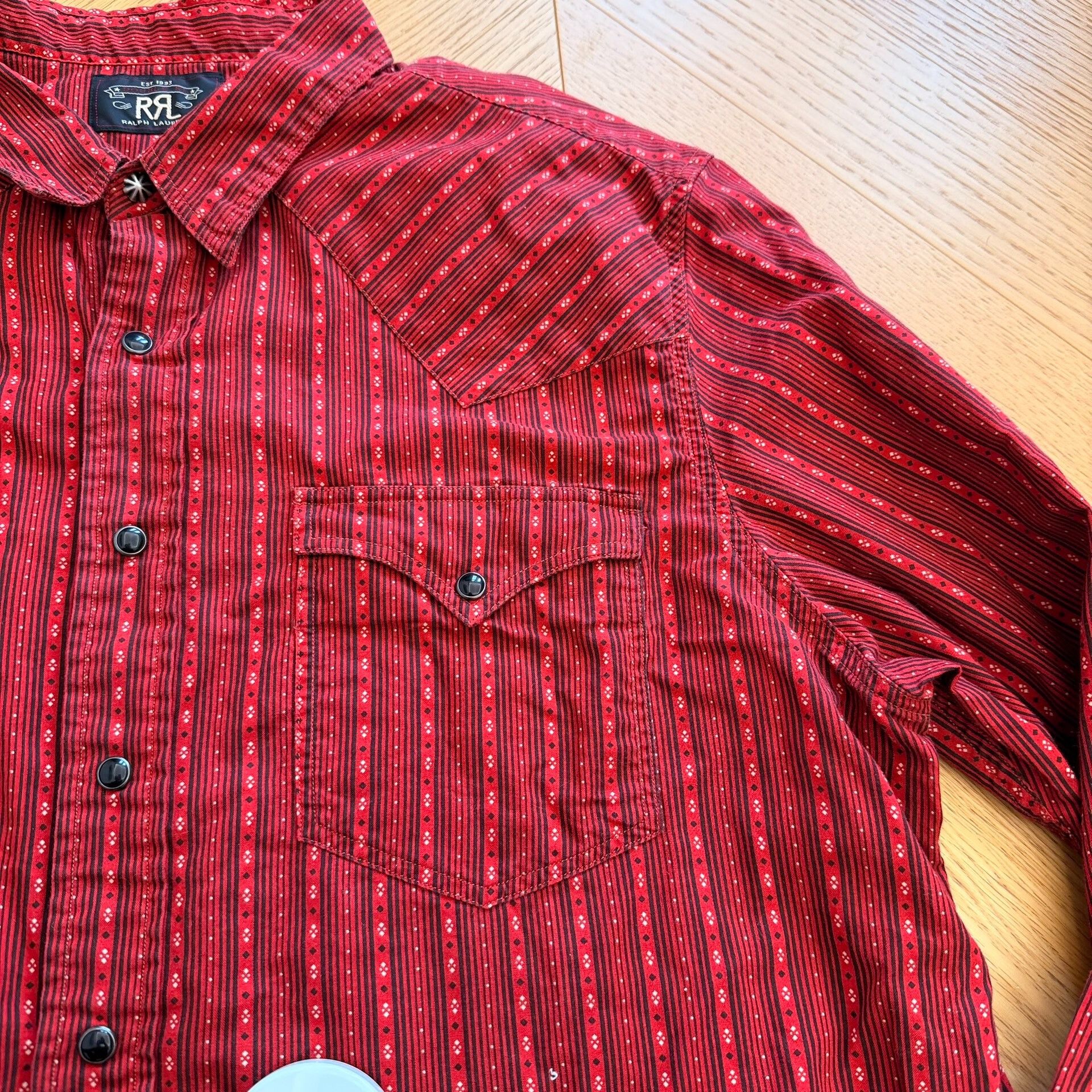 RRL Ralph Lauren Vintage RRL Western Stripe Floral Shirt Size US XXL / EU 58 / 5 - 6 Thumbnail