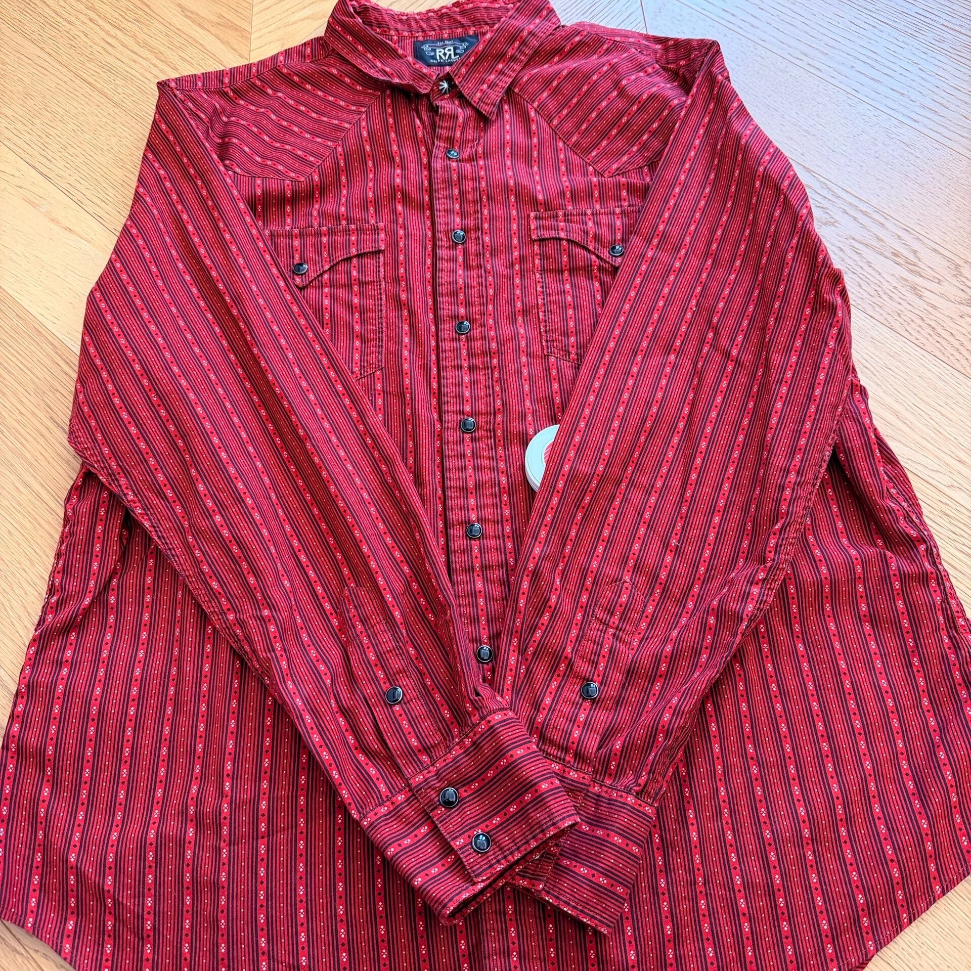 RRL Ralph Lauren Vintage RRL Western Stripe Floral Shirt Size US XXL / EU 58 / 5 - 4 Thumbnail