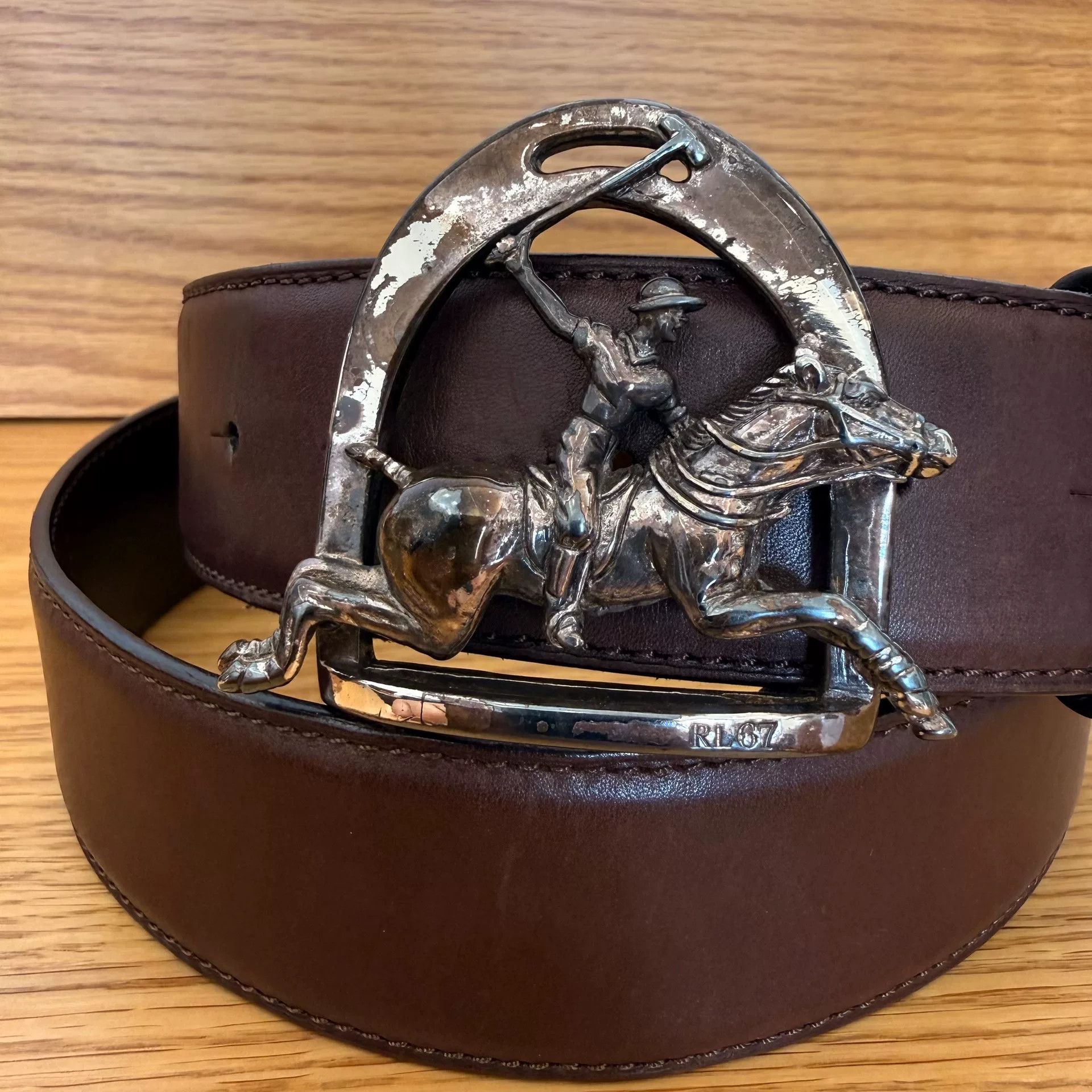 RLX Ralph Lauren Vintage Italian Alloy Buckle Polo Belt Size ONE SIZE - 2 Thumbnail