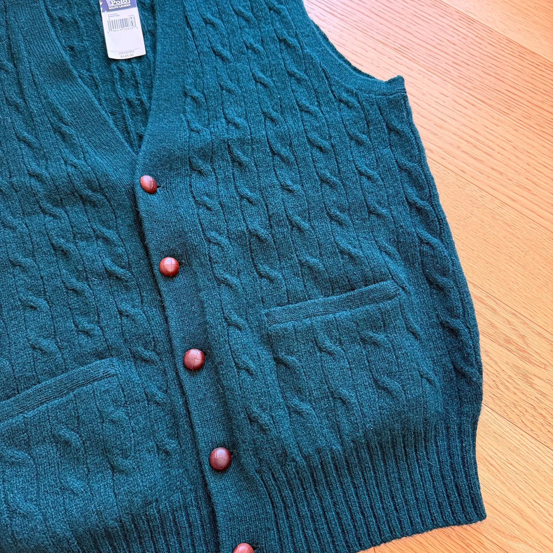 RLX Ralph Lauren Classic Wool Cable Knit Vest Sweater Size US L / EU 52-54 / 3 - 2 Thumbnail