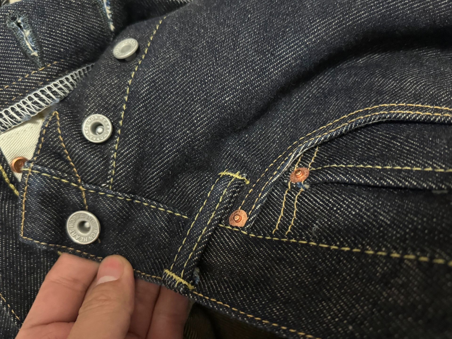 Momotaro Jeans Iron Heart 21oz Raw Denim Jeans Size US 31 - 6 Thumbnail