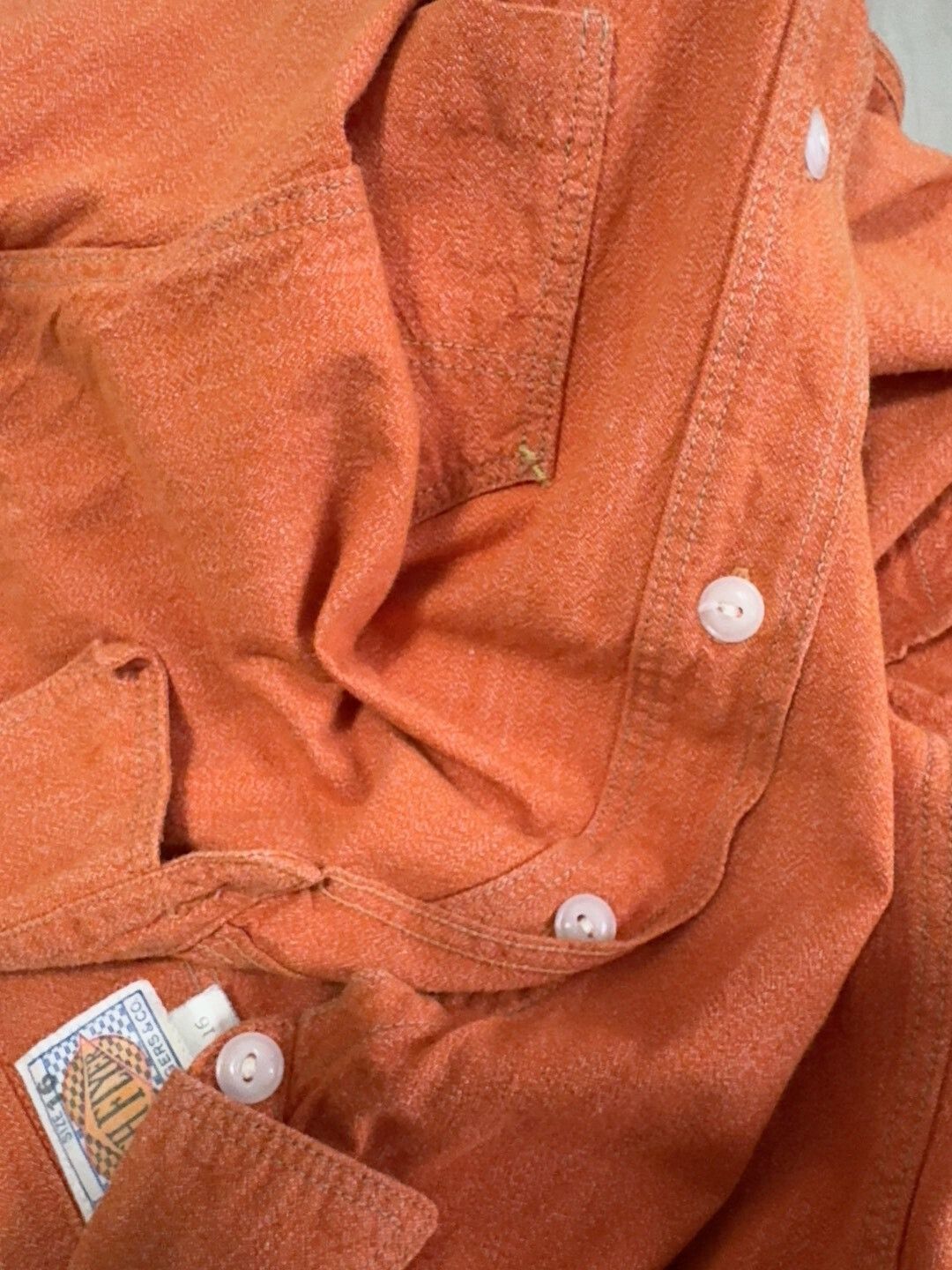 Freewheelers Orange Pepper Salt Fabric Shirt Size US XL / EU 56 / 4 - 6 Thumbnail