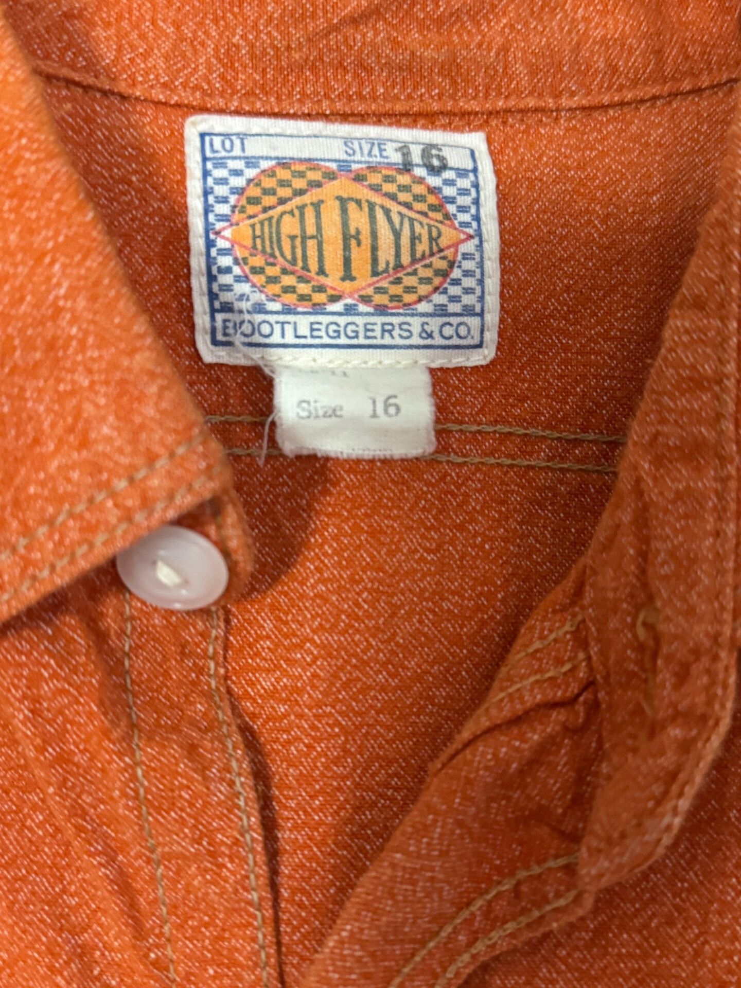 Freewheelers Orange Pepper Salt Fabric Shirt Size US XL / EU 56 / 4 - 3 Thumbnail
