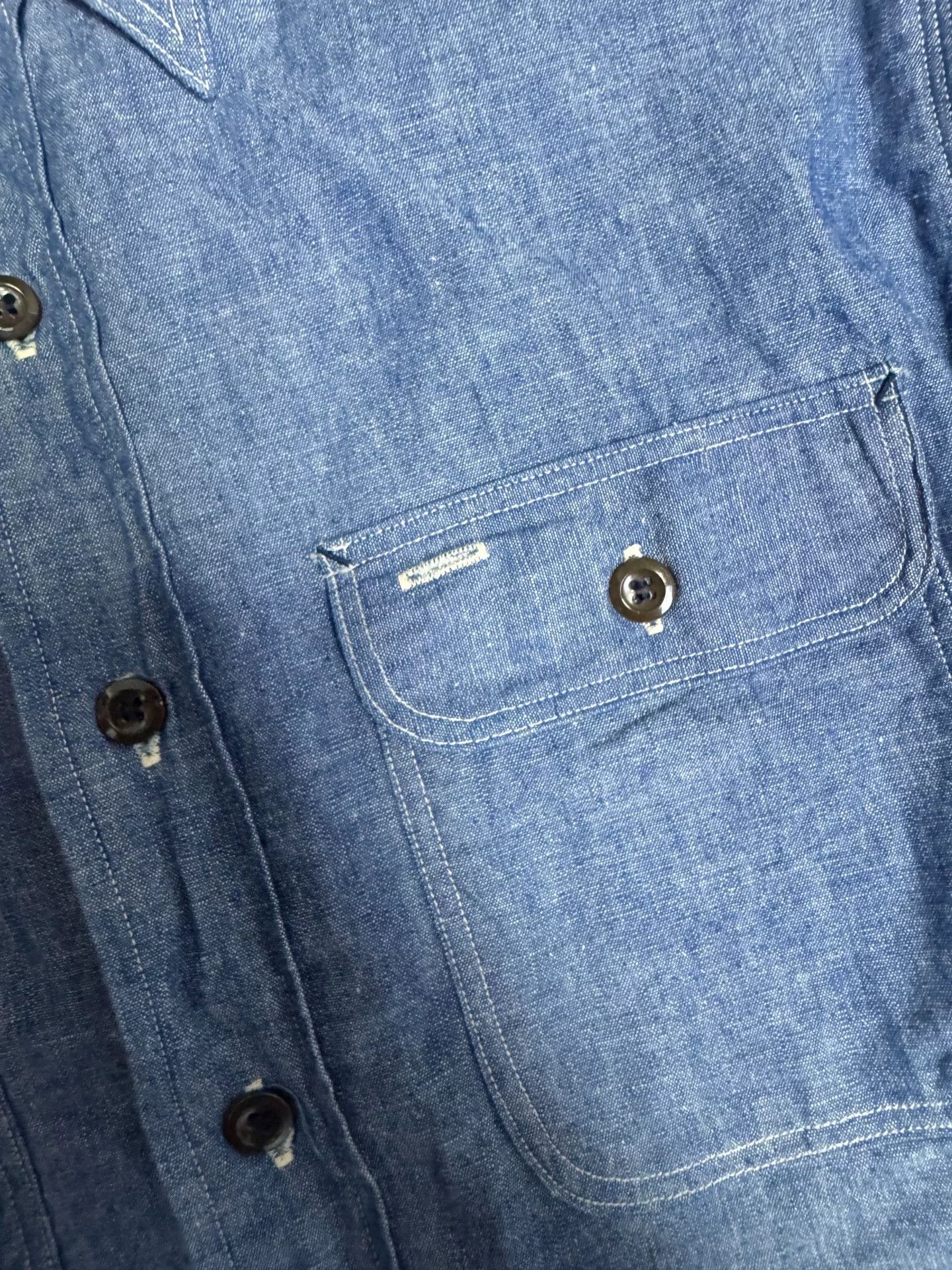 Warehouse & Co. Blue Denim Work Shirt for Men Size US M / EU 48-50 / 2 - 2 Thumbnail