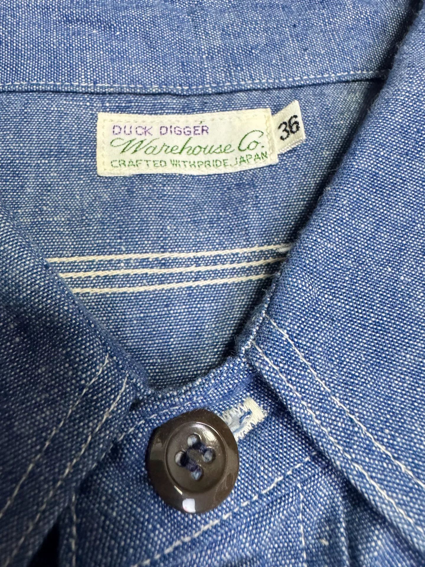 Warehouse & Co. Blue Denim Work Shirt for Men Size US M / EU 48-50 / 2 - 6 Thumbnail