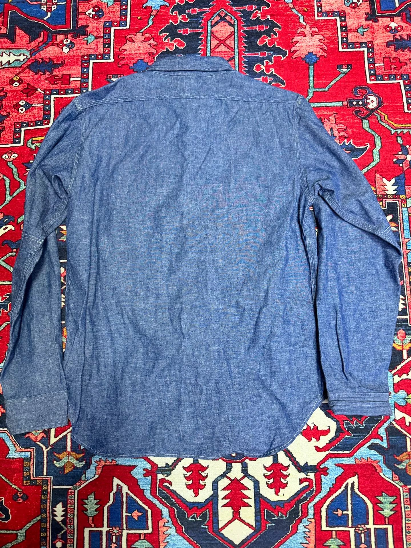 Warehouse & Co. Blue Denim Work Shirt for Men Size US M / EU 48-50 / 2 - 4 Thumbnail
