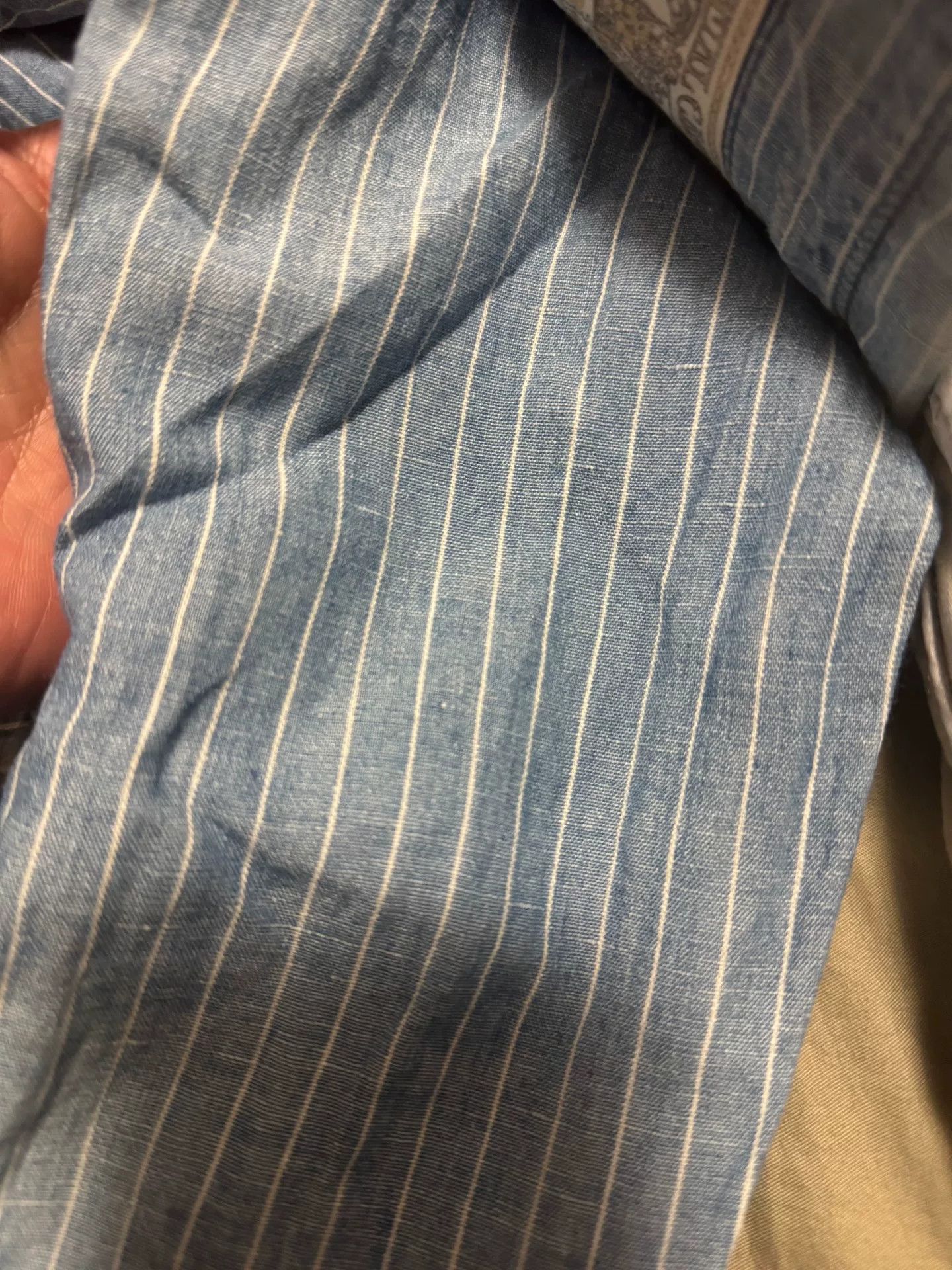 Freewheelers Blue Striped Denim Button-Up Shirt Size US M / EU 48-50 / 2 - 7 Thumbnail