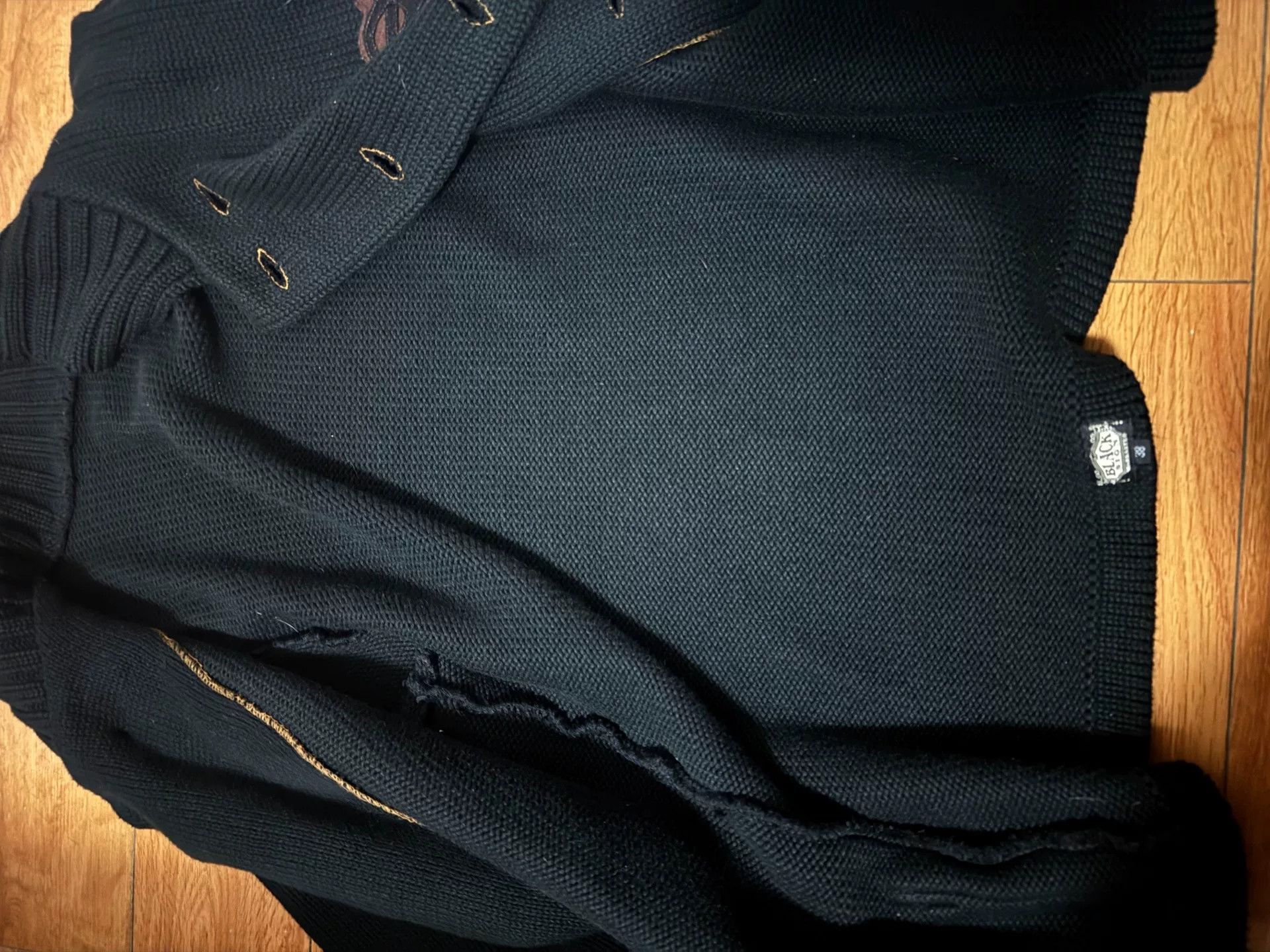 BLACK SIGN Black Knitted Double-Breasted Cardigan Size US M / EU 48-50 / 2 - 7 Thumbnail