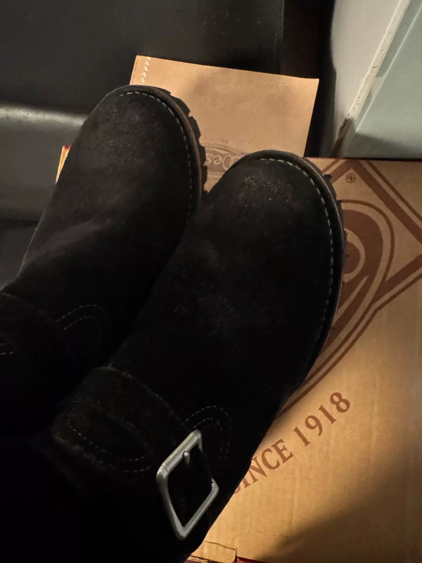 WESCO Wesco Boss Black Suede Engineer Boots Size US 8.5 / EU 41-42 - 6 Thumbnail