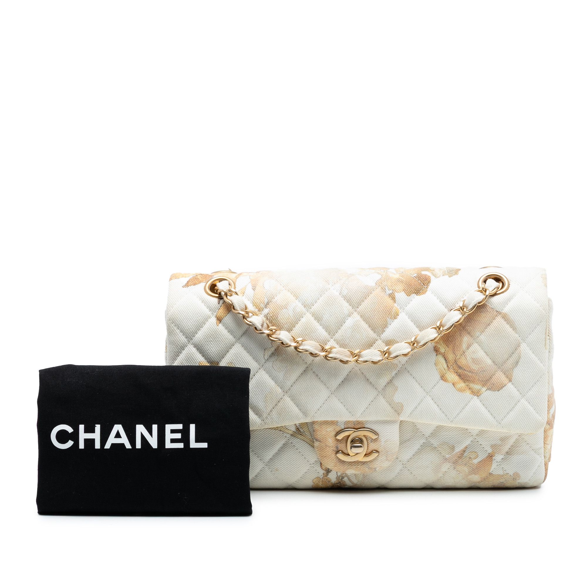 Chanel Chanel Medium Classic Printed Denim Floral Double Flap Size ONE SIZE - 8 Thumbnail