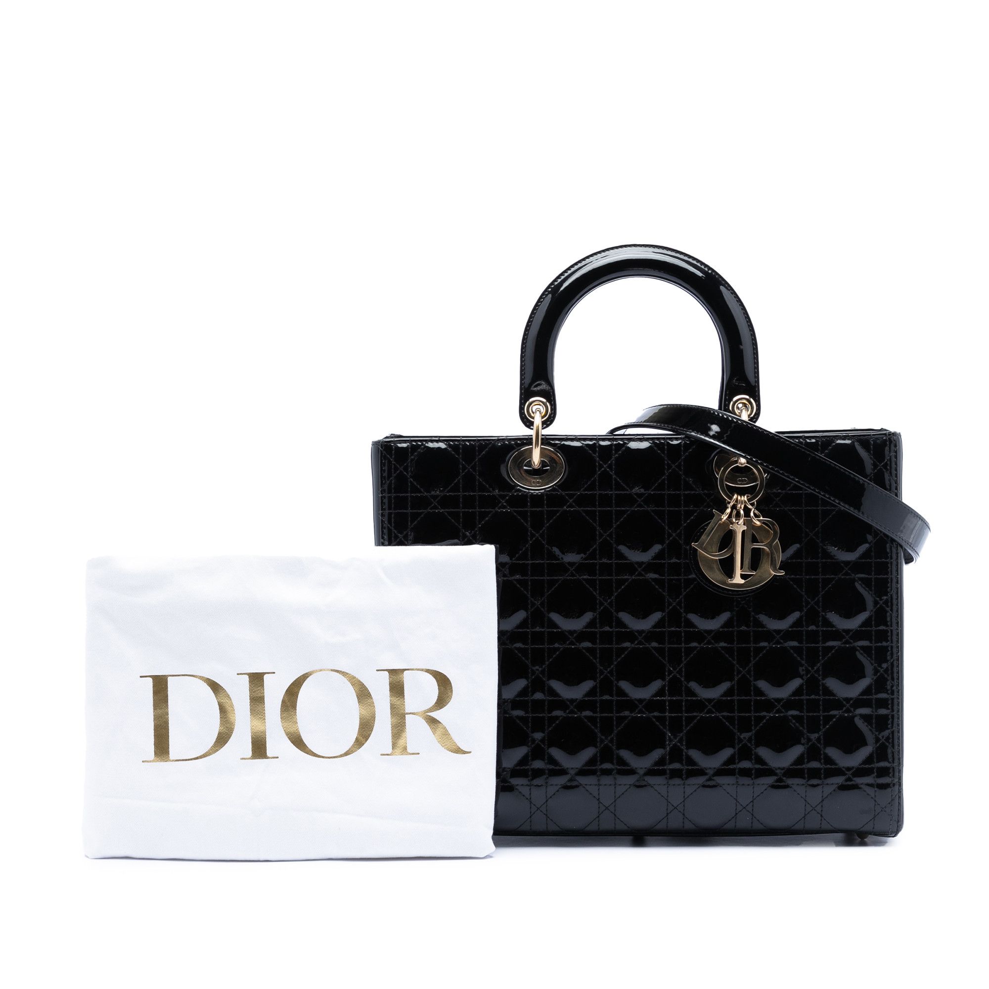 Dior Dior Large Patent Cannage Lady Dior Size ONE SIZE - 8 Thumbnail
