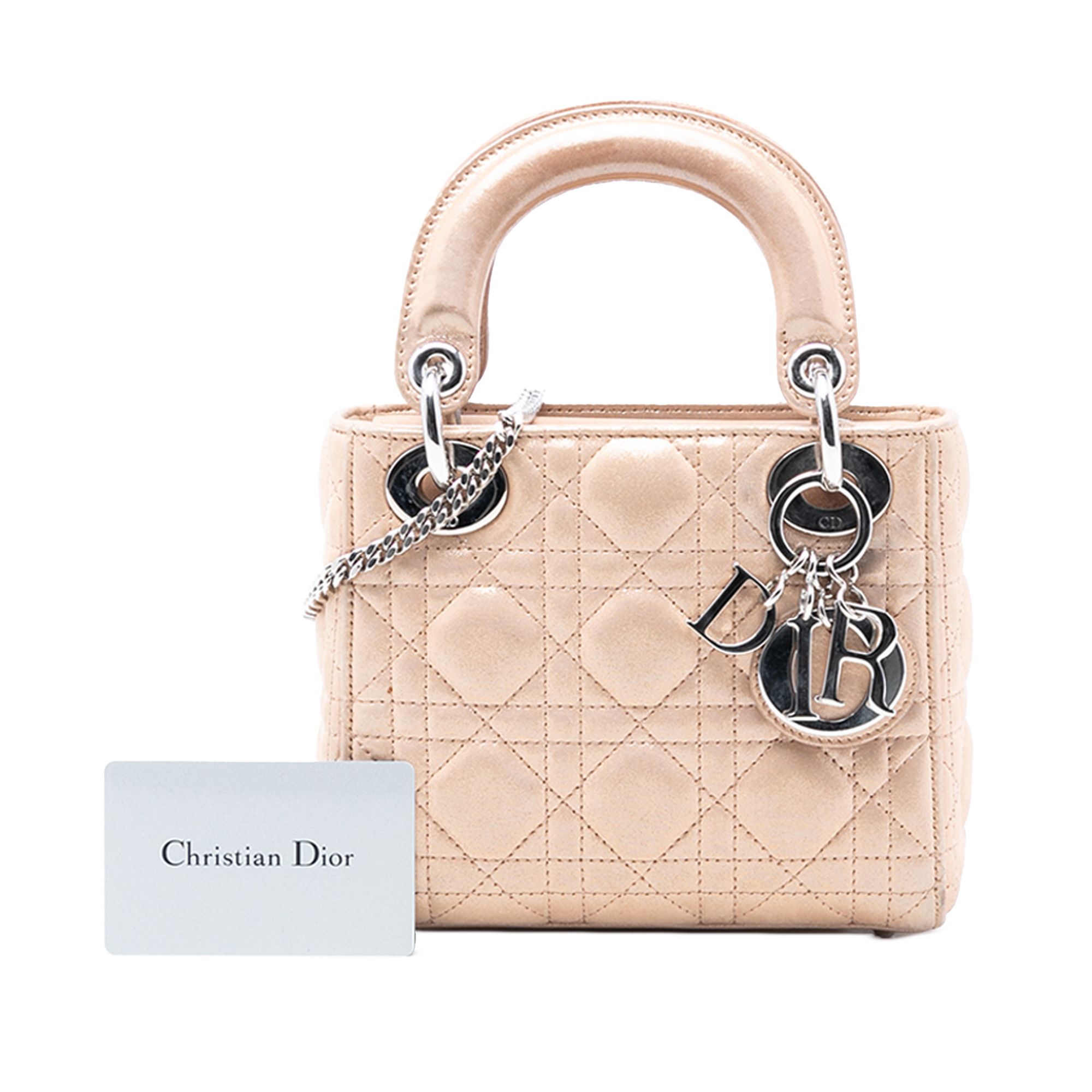 Dior Dior Mini Iridescent Lambskin Cannage Lady Dior Size ONE SIZE - 8 Thumbnail
