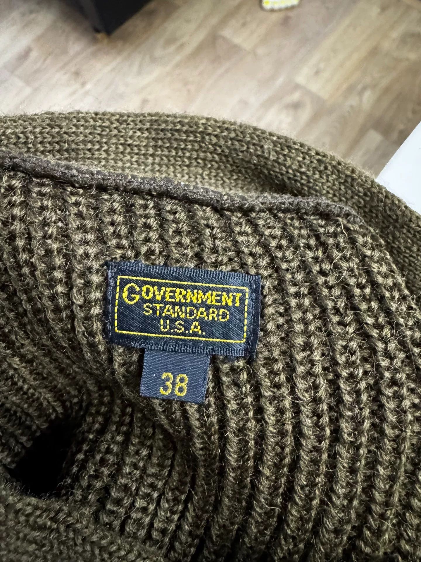 The Real McCoy's Olive Green Wool Knit Sweater Size US S / EU 44-46 / 1 - 2 Thumbnail