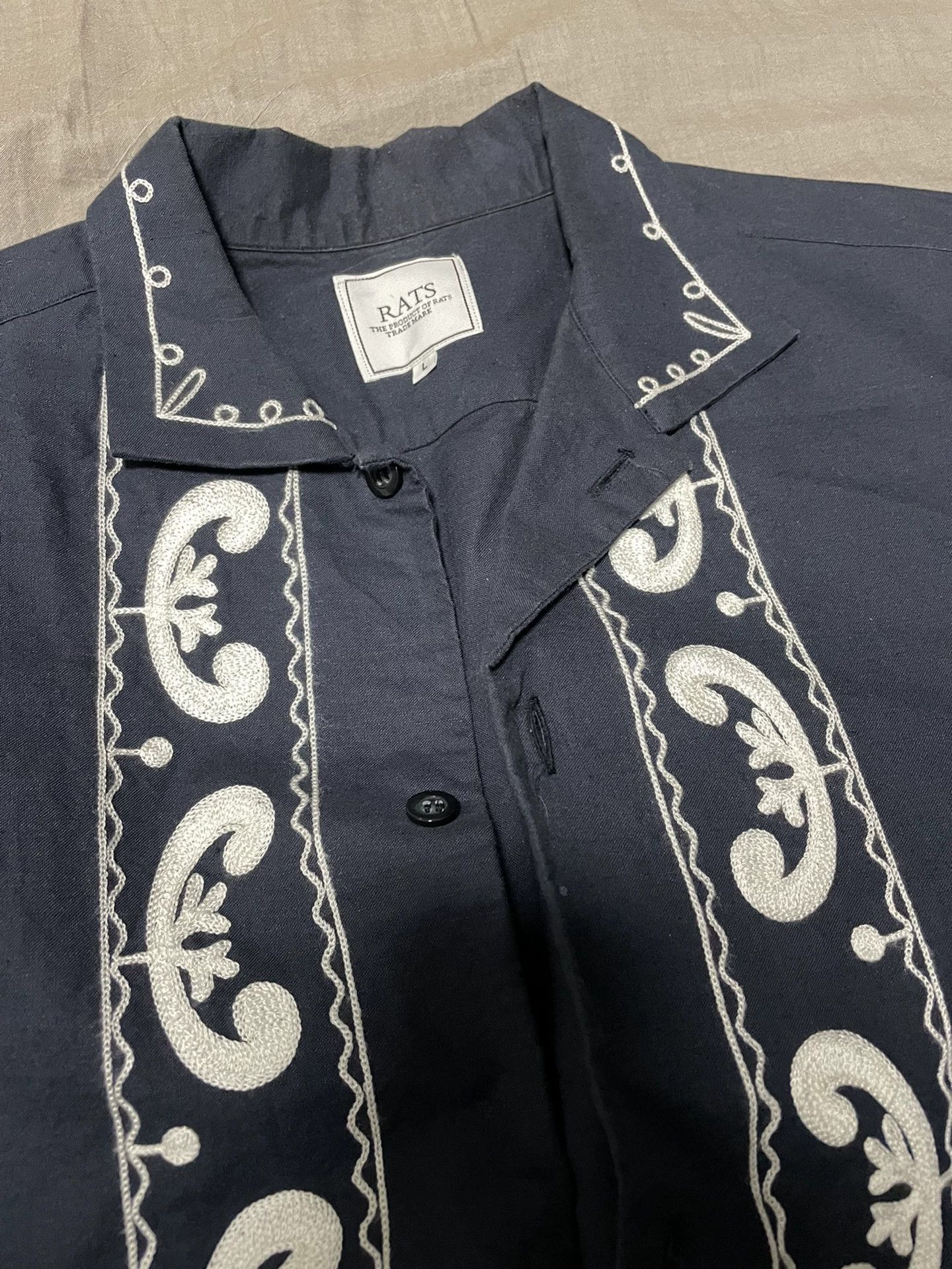 RATS JAPAN Vintage Dark Blue Rats Shirt Size US L / EU 52-54 / 3 - 5 Thumbnail