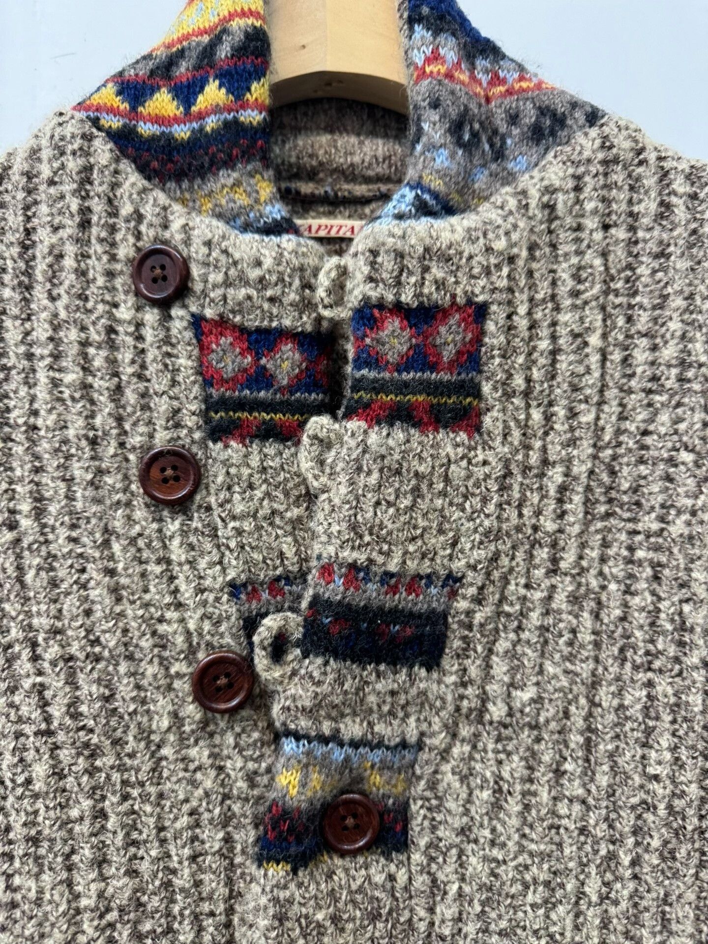 Kapital Kapital Wool Cardigan with Colorful Details Size US XS / EU 42 / 0 - 4 Thumbnail