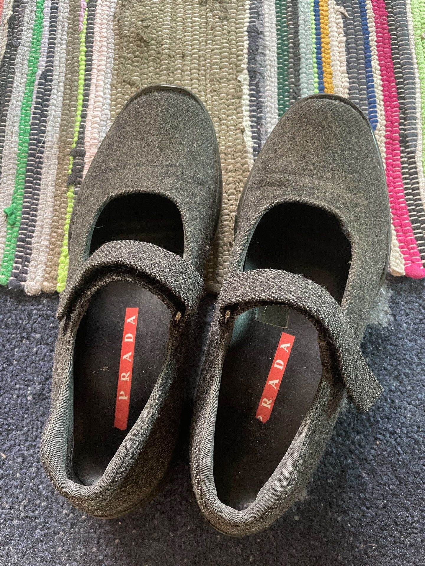 Prada Vintage Prada Gray Mary Jane Shoes Size US 5.5 / IT 35.5 - 2 Thumbnail