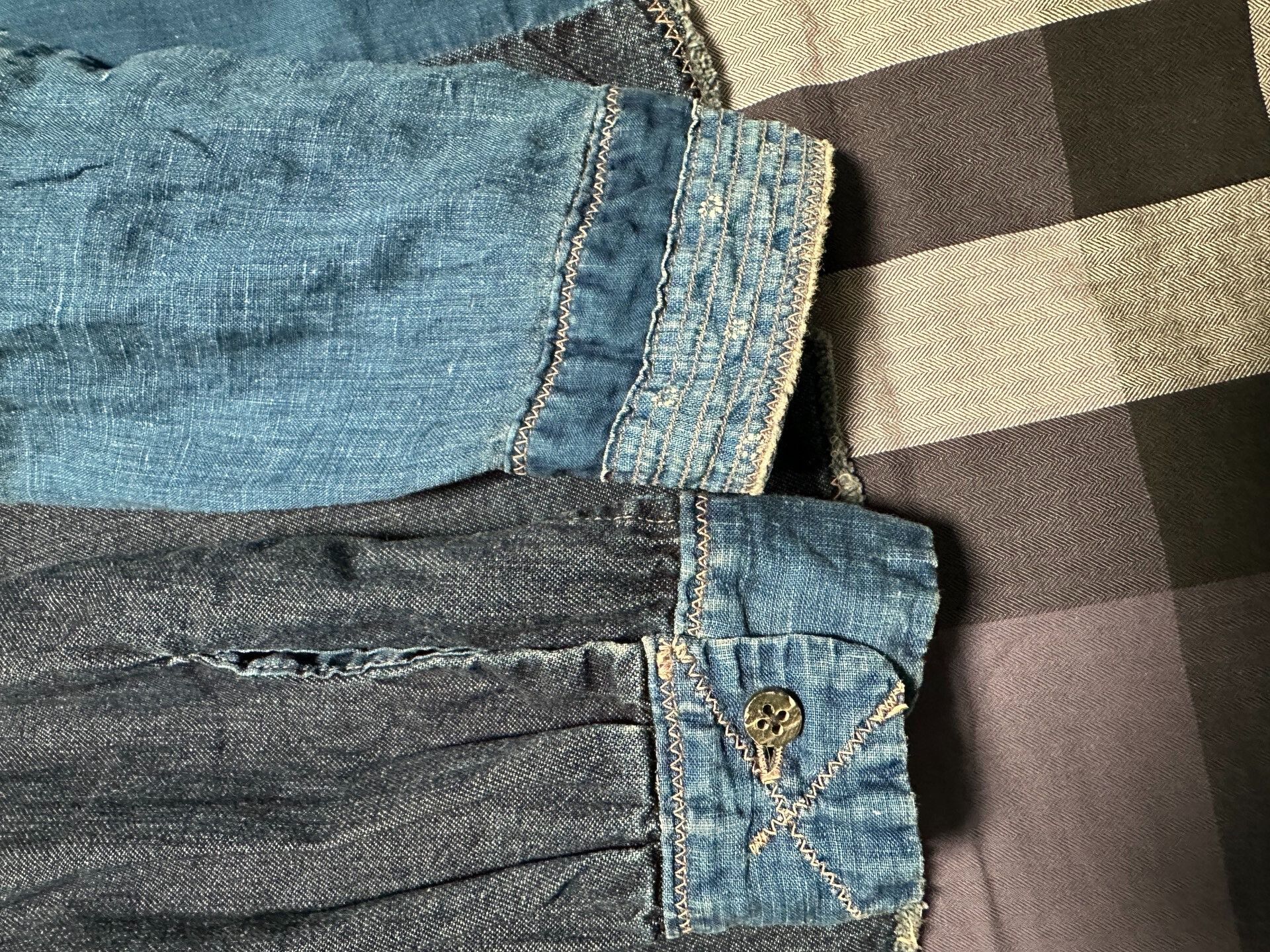 Kapital KAPITAL Blue Dye Patchwork Denim Shirt Size US M / EU 48-50 / 2 - 7 Thumbnail