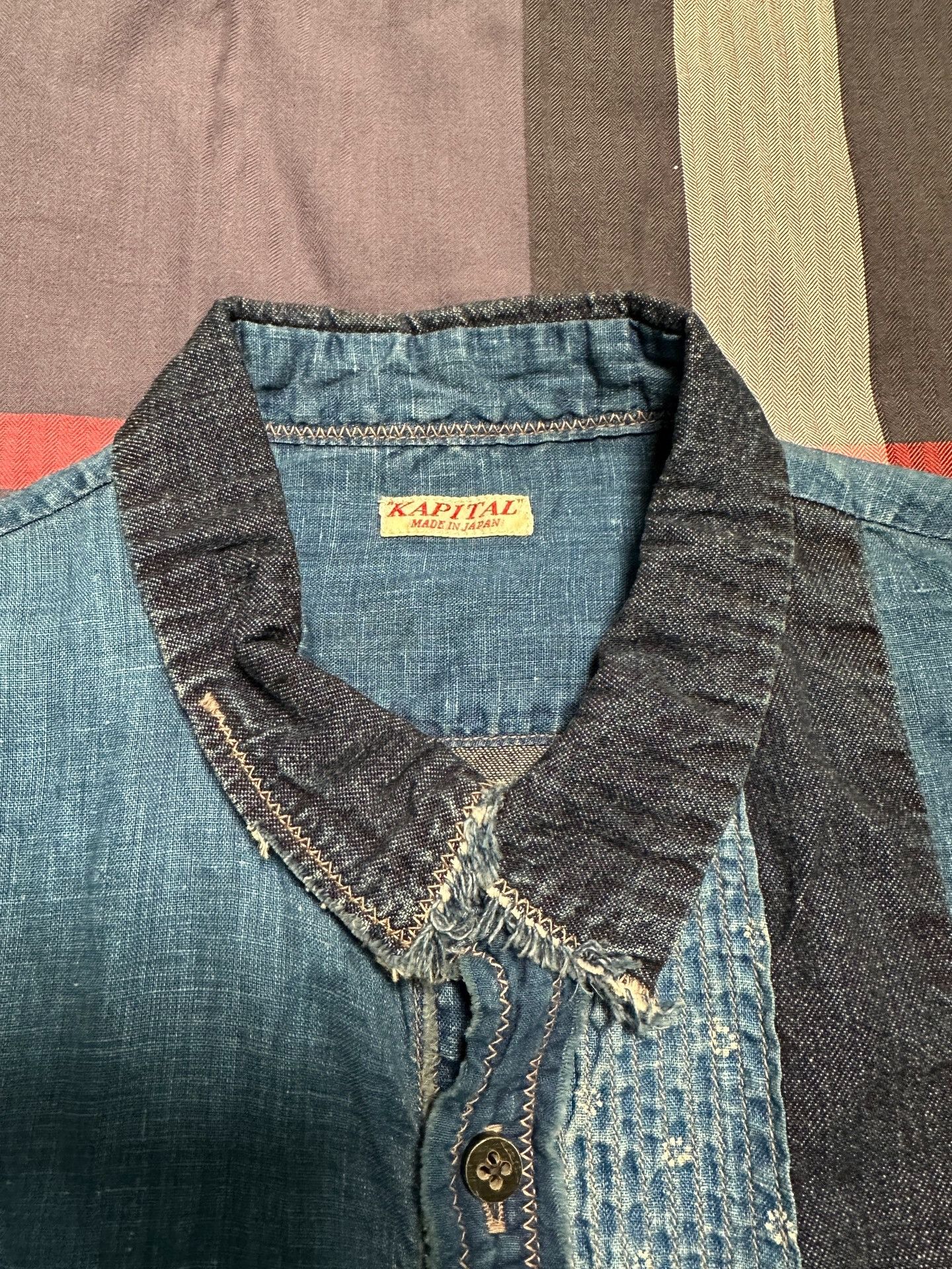 Kapital KAPITAL Blue Dye Patchwork Denim Shirt Size US M / EU 48-50 / 2 - 2 Thumbnail