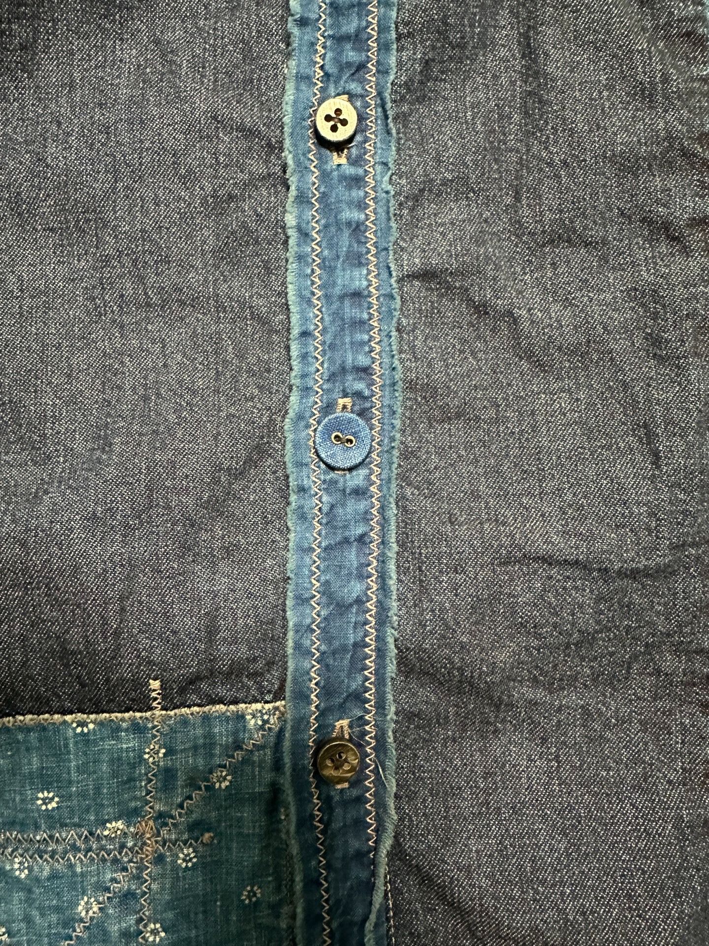 Kapital KAPITAL Blue Dye Patchwork Denim Shirt Size US M / EU 48-50 / 2 - 4 Thumbnail