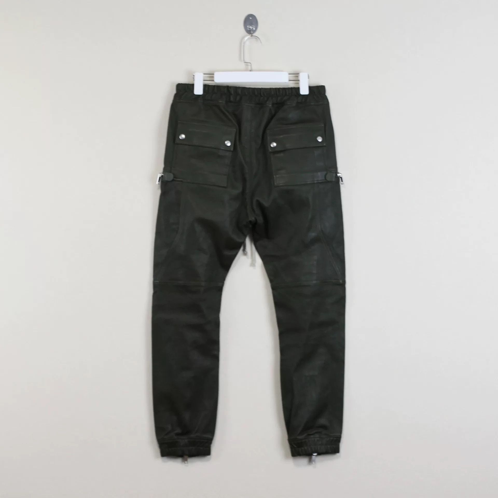 Rick Owens Rick Owens Green Leather Pants with Zippers Size US 30 / EU 46 - 2 Thumbnail