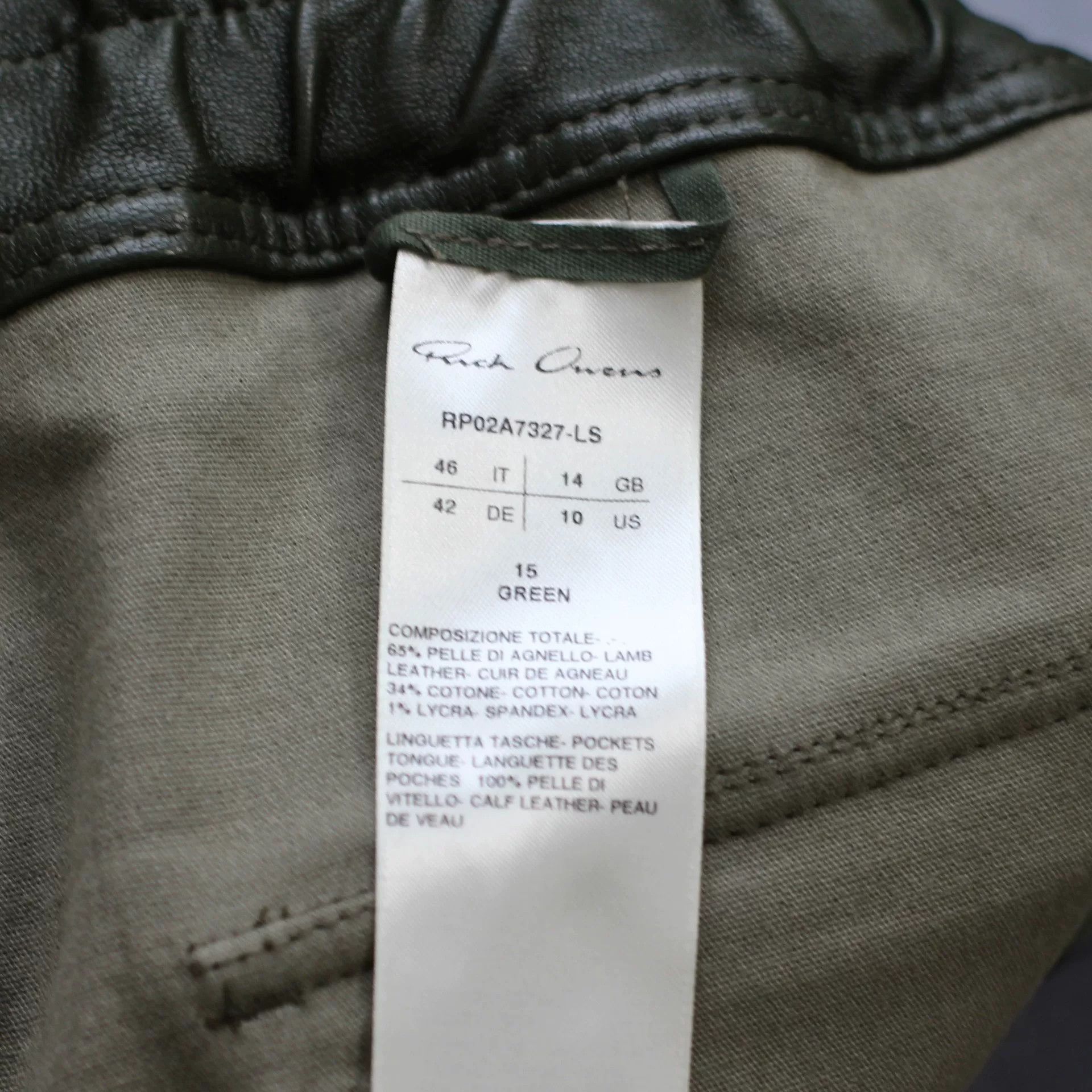 Rick Owens Rick Owens Green Leather Pants with Zippers Size US 30 / EU 46 - 5 Thumbnail