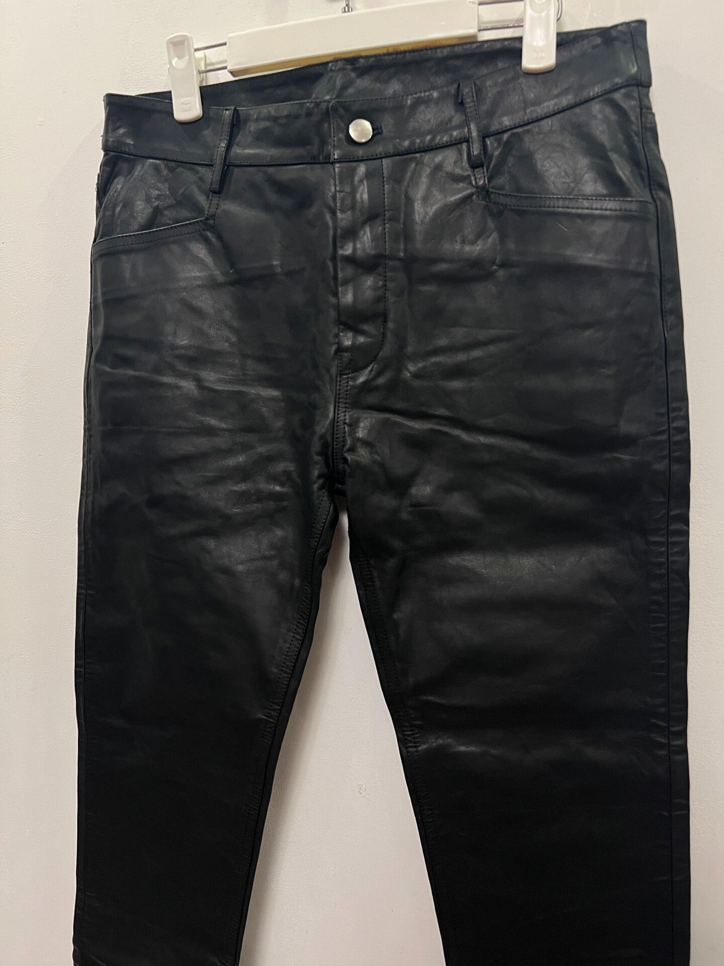Rick Owens Rick Owens Black Leather Pants Size US 30 / EU 46 - 2 Thumbnail