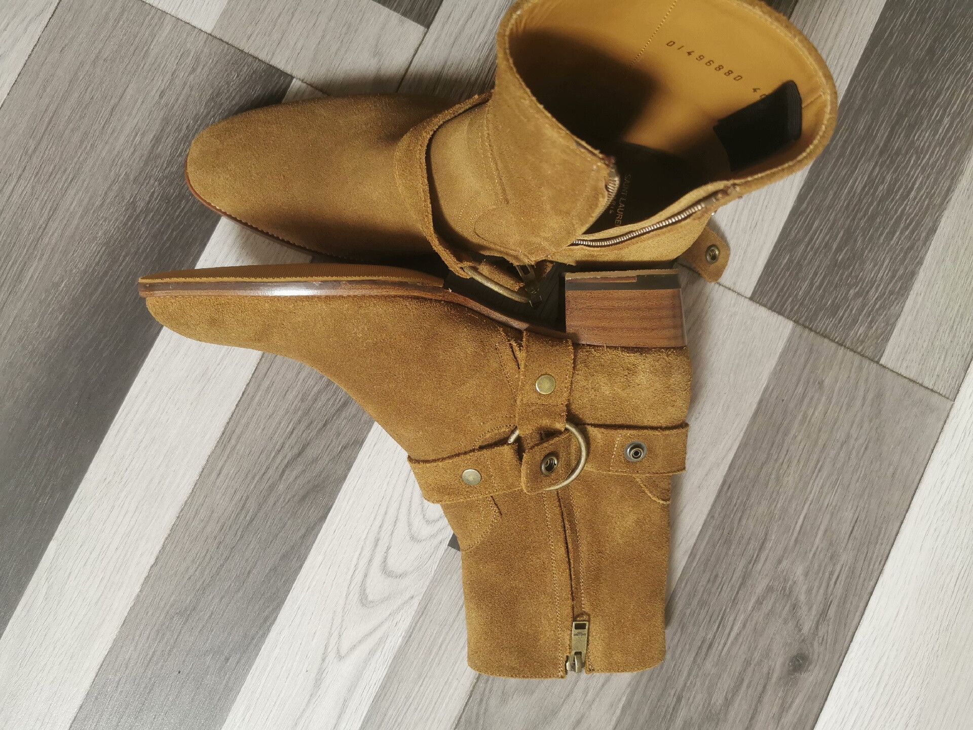 Saint Laurent Paris Classic Suede Ankle Boots with Buckle Size US 7 / EU 40 - 5 Thumbnail