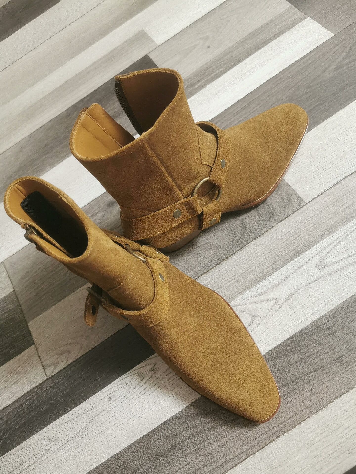 Saint Laurent Paris Classic Suede Ankle Boots with Buckle Size US 7 / EU 40 - 4 Thumbnail