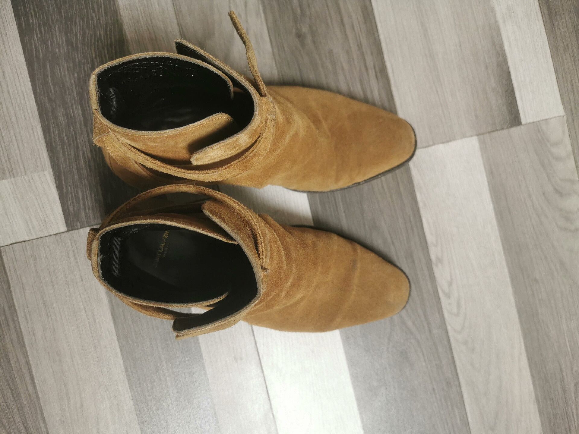 Saint Laurent Paris Classic Saint Laurent Beige Suede Boots Size US 7 / EU 40 - 4 Thumbnail