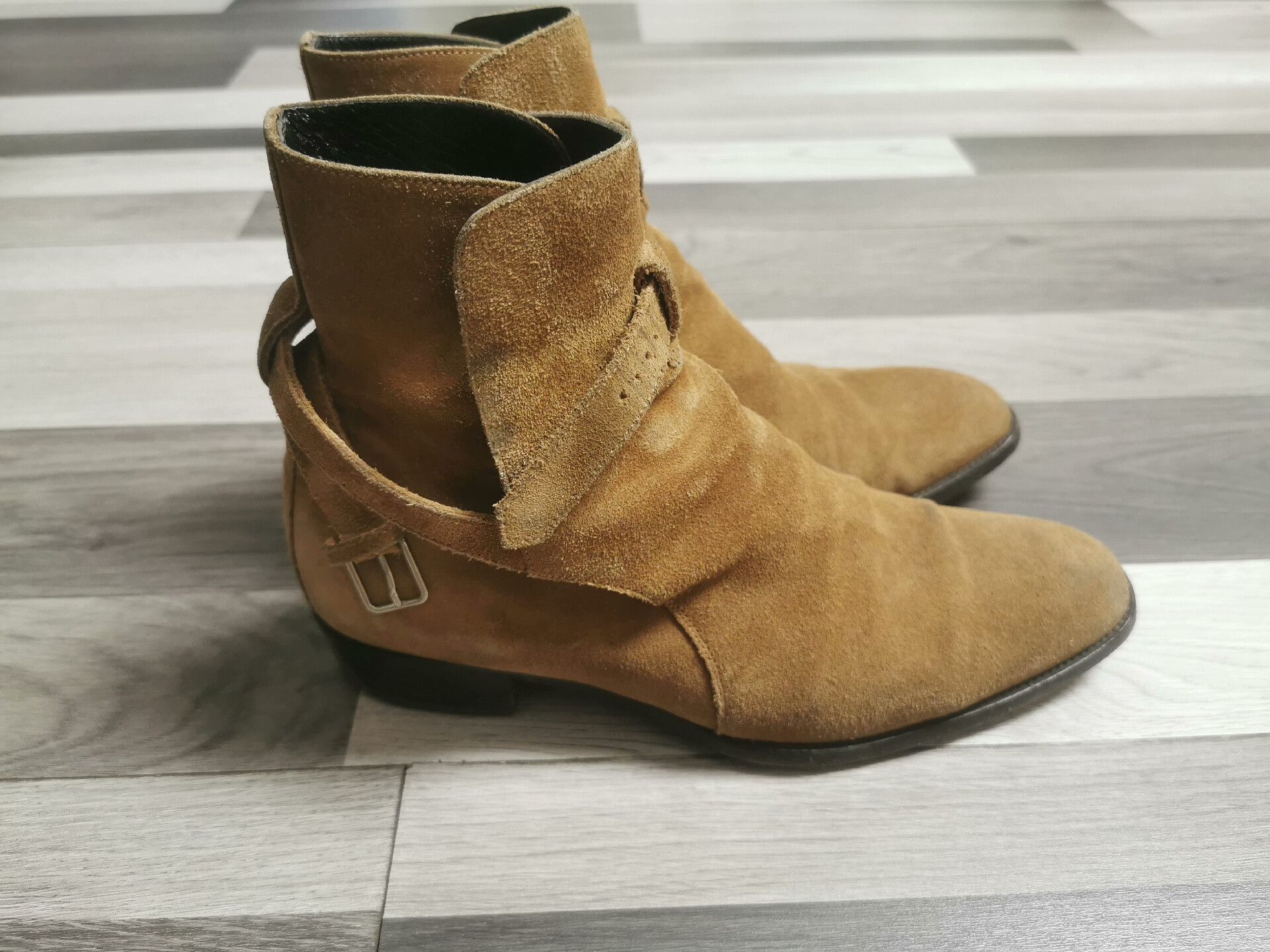 Saint Laurent Paris Classic Saint Laurent Beige Suede Boots Size US 7 / EU 40 - 3 Thumbnail