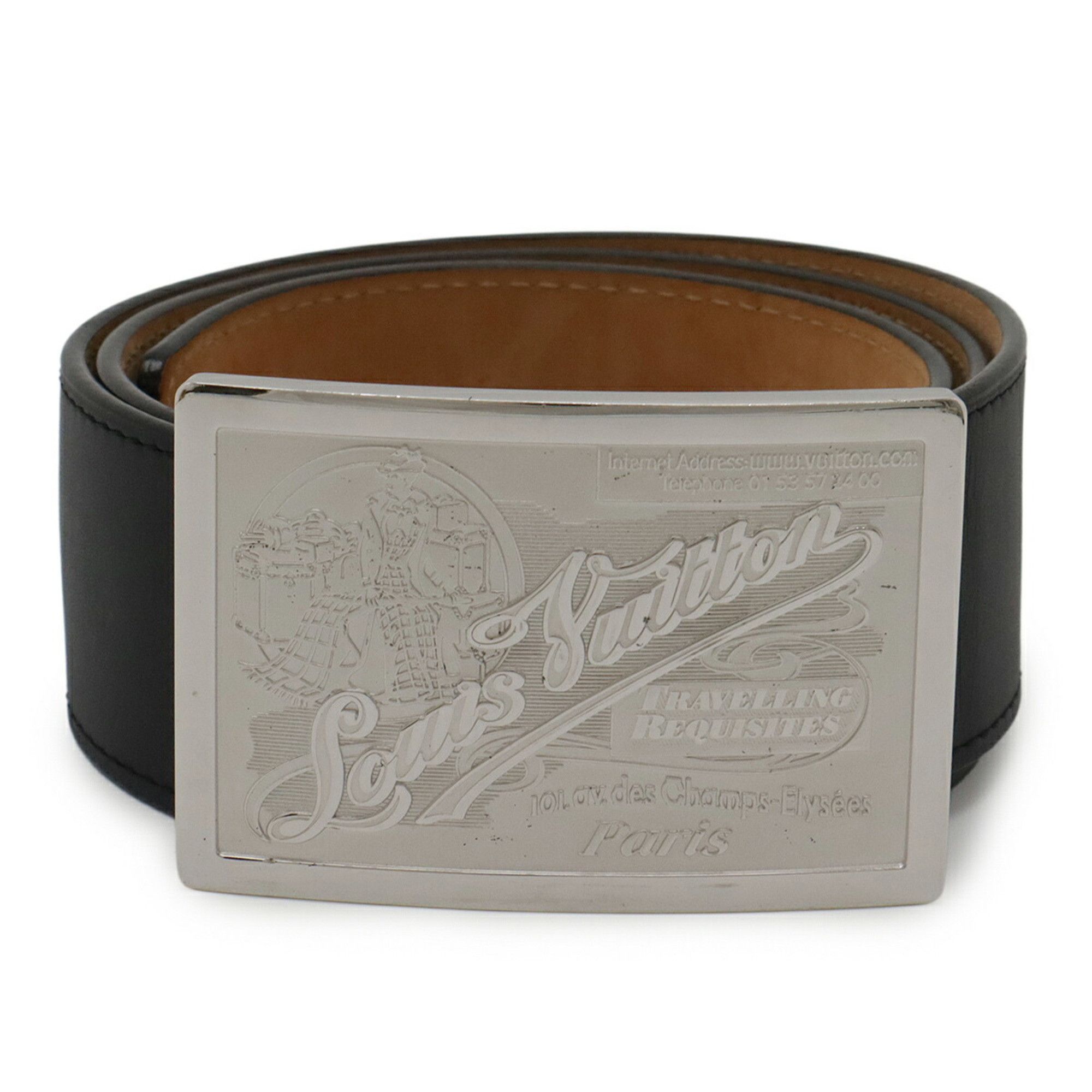 Other LOUIS VUITTON Santur Jeans Belt, Leather, Noir, Black, Men's, #80, M6812W Size ONE SIZE - 2 Thumbnail