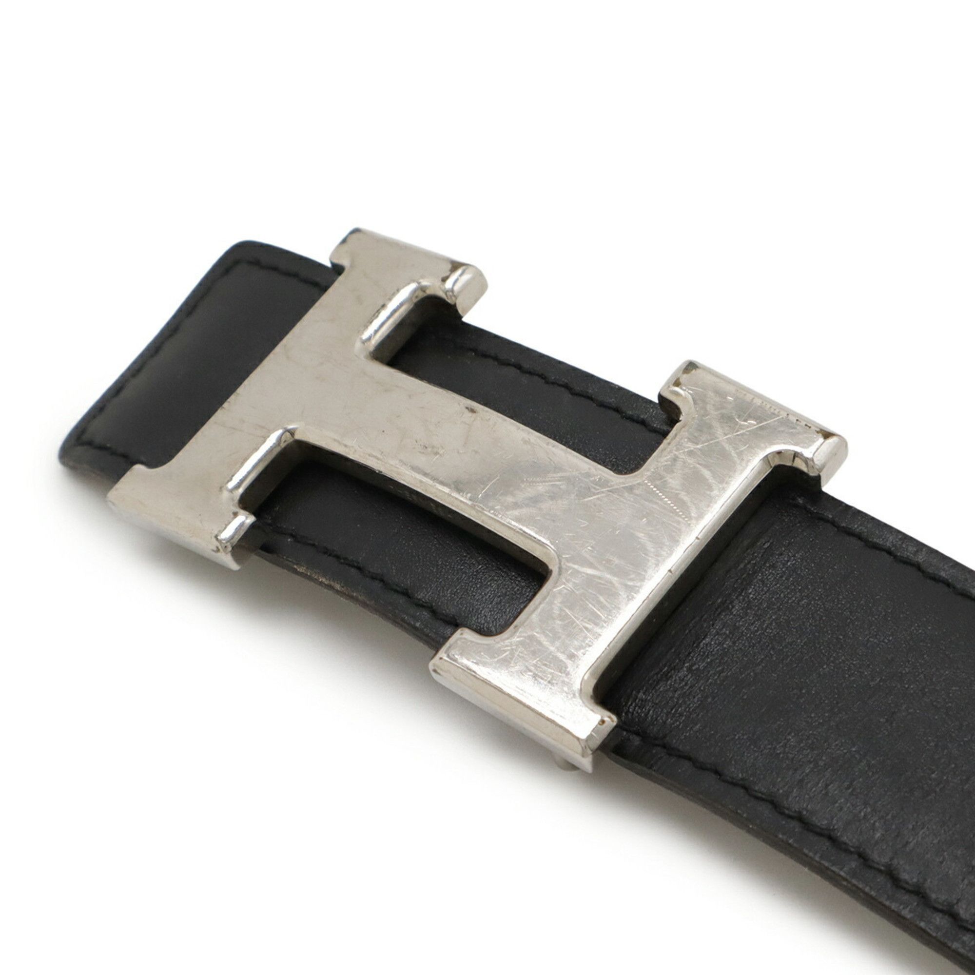 Other HERMES H-belt with H-buckle, reversible box calf leather, Togo black, Etoupe #100, □Q stamped Size ONE SIZE - 4 Thumbnail
