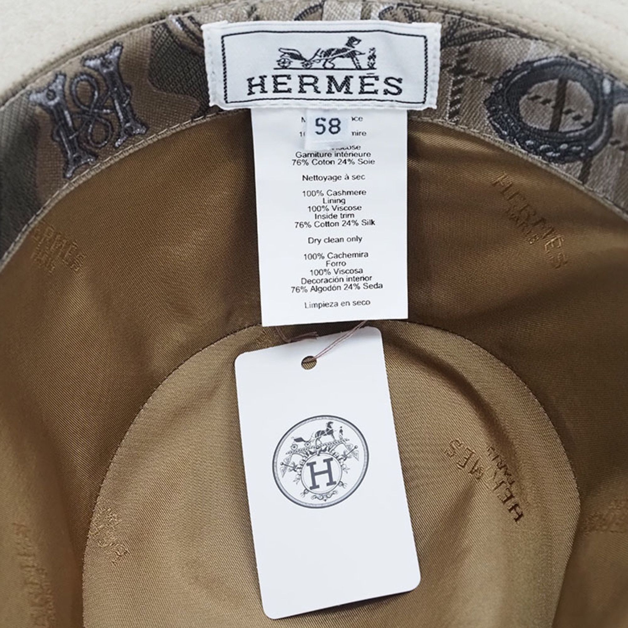 Other Hermes Hermès Fidelio Beige Cashmere Hat H222058N 1W58 Men's Size ONE SIZE - 8 Thumbnail