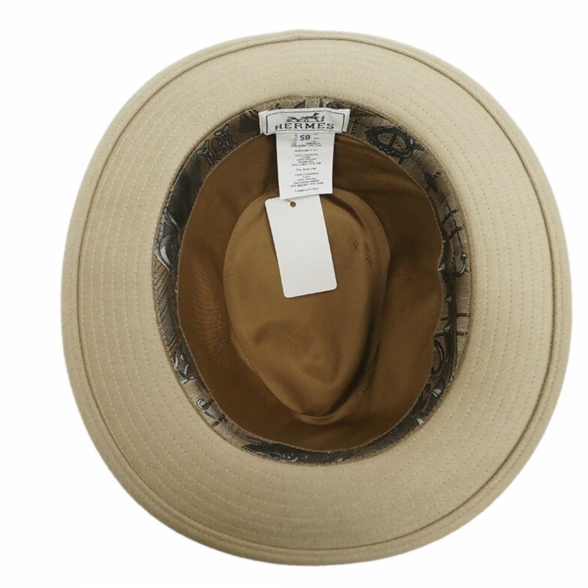 Other Hermes Hermès Fidelio Beige Cashmere Hat H222058N 1W58 Men's Size ONE SIZE - 7 Thumbnail