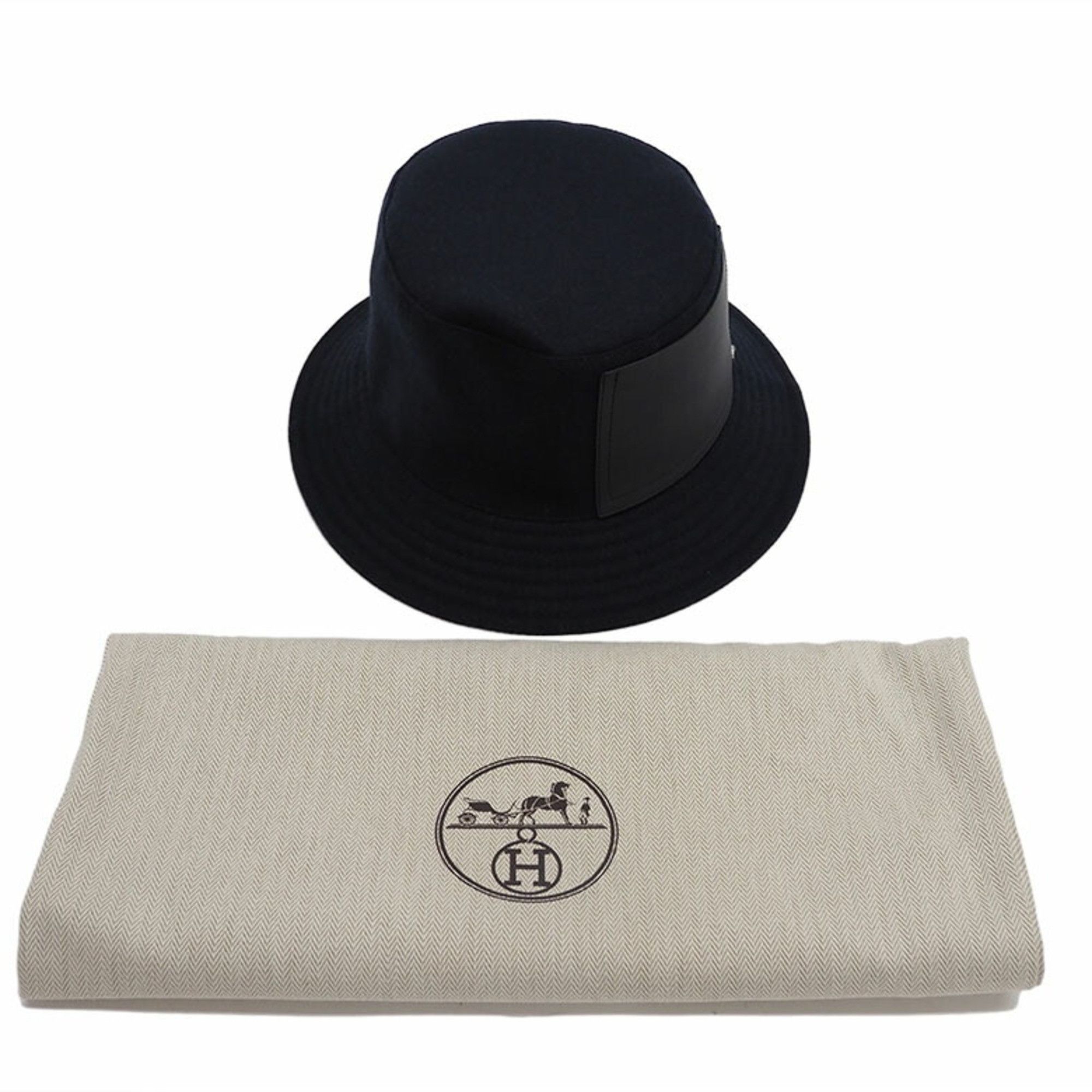 Other Hermes Hermès BOBFILIPE 57 Navy Men's Wool Bucket Hat Size ONE SIZE - 9 Thumbnail