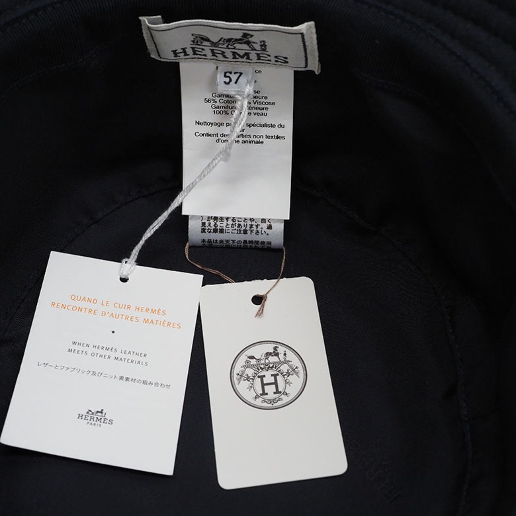 Other Hermes Hermès BOBFILIPE 57 Navy Men's Wool Bucket Hat Size ONE SIZE - 7 Thumbnail