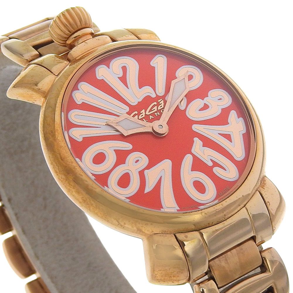 Other Other Gaga Milano MANUALE35 Gold Plated Watch Metal Quartz 6021 DUTY FREE for USA Size ONE SIZE - 3 Thumbnail