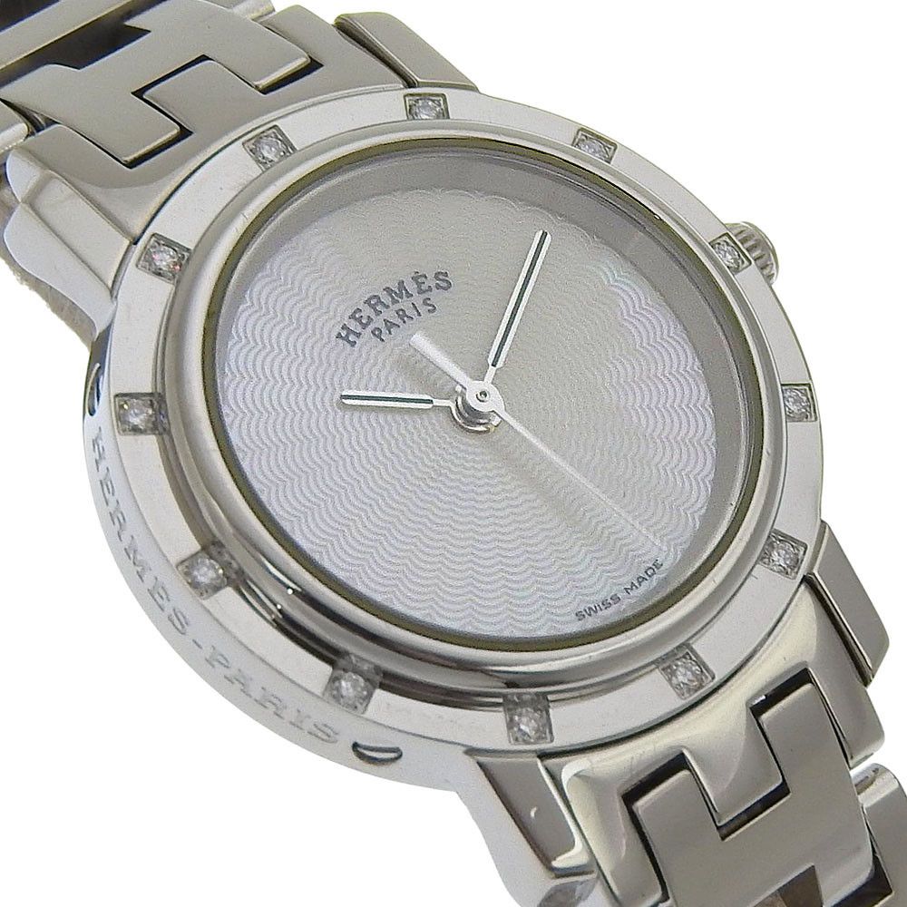 Hermes Hermes Hermès Clipper Nacre Stainless Steel Metal Quartz DUTY FREE for USA Size ONE SIZE - 3 Thumbnail