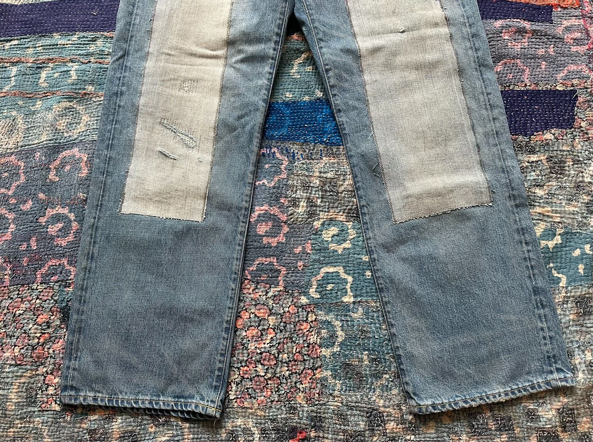 RRL Ralph Lauren RRL Patchwork Vintage Denim Pants Size US 32 / EU 48 - 4 Thumbnail