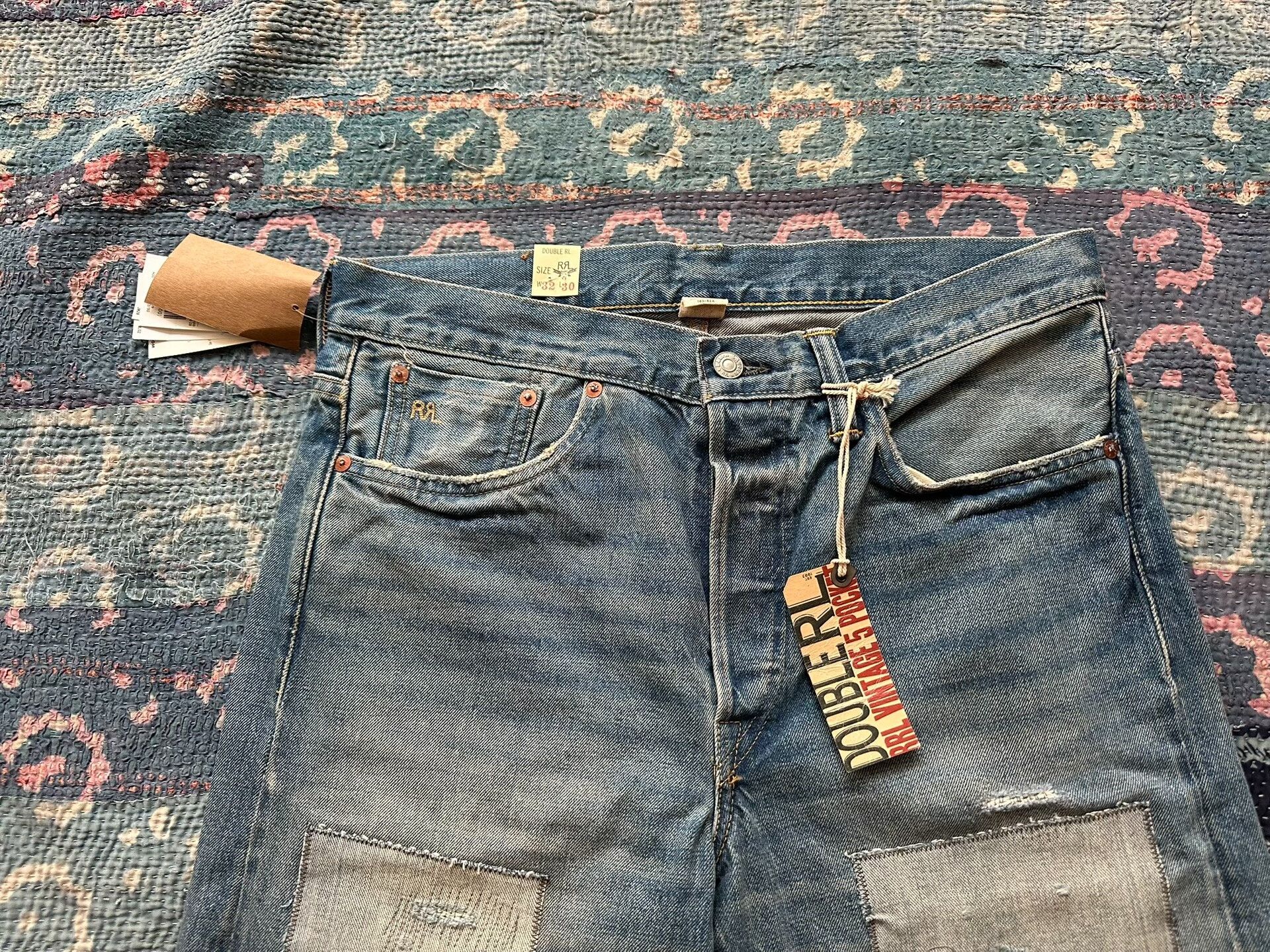 RRL Ralph Lauren RRL Patchwork Vintage Denim Pants Size US 32 / EU 48 - 2 Thumbnail