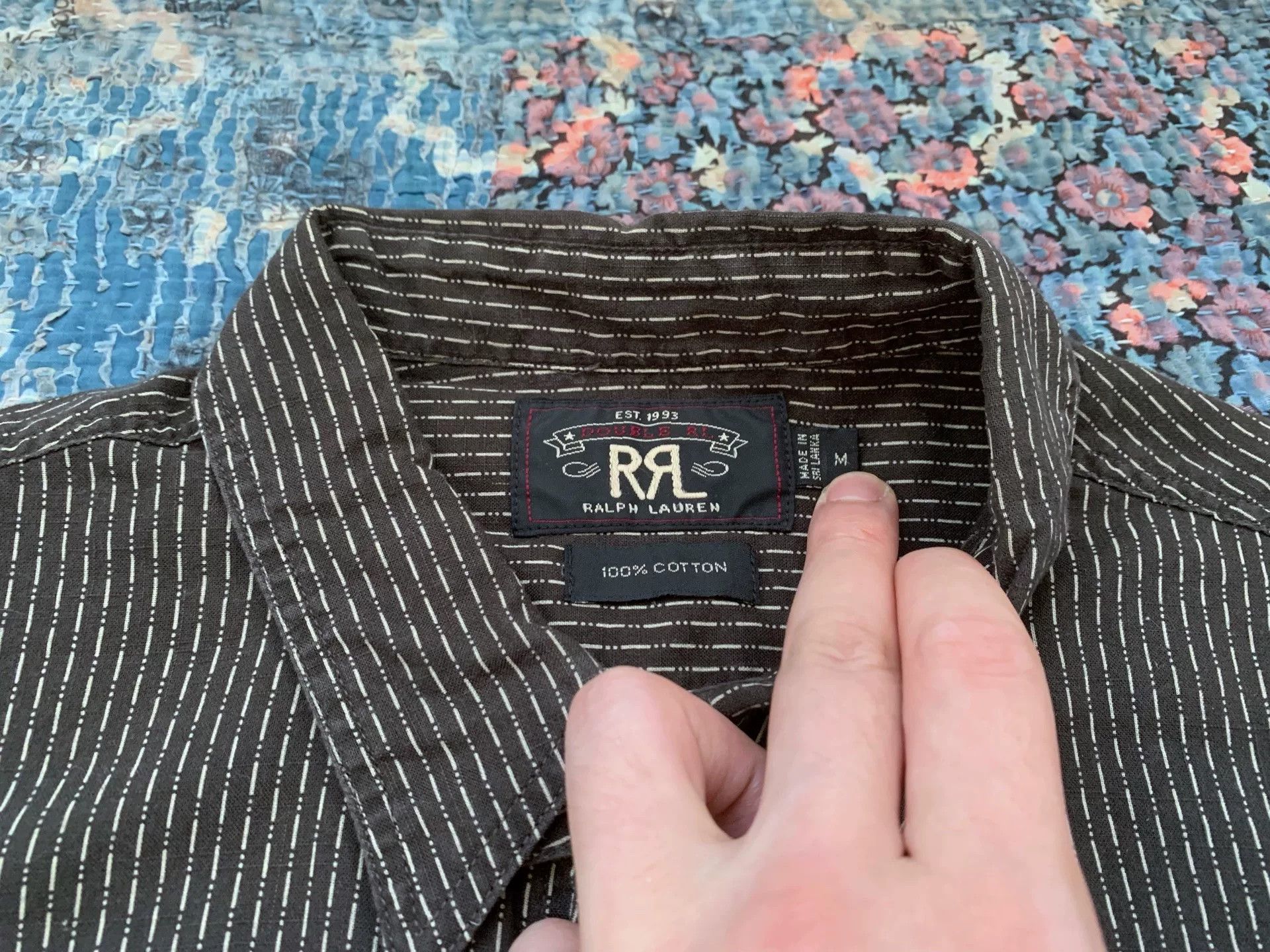 RRL Ralph Lauren Striped Utility Work Shirt Size M Size US M / EU 48-50 / 2 - 7 Thumbnail