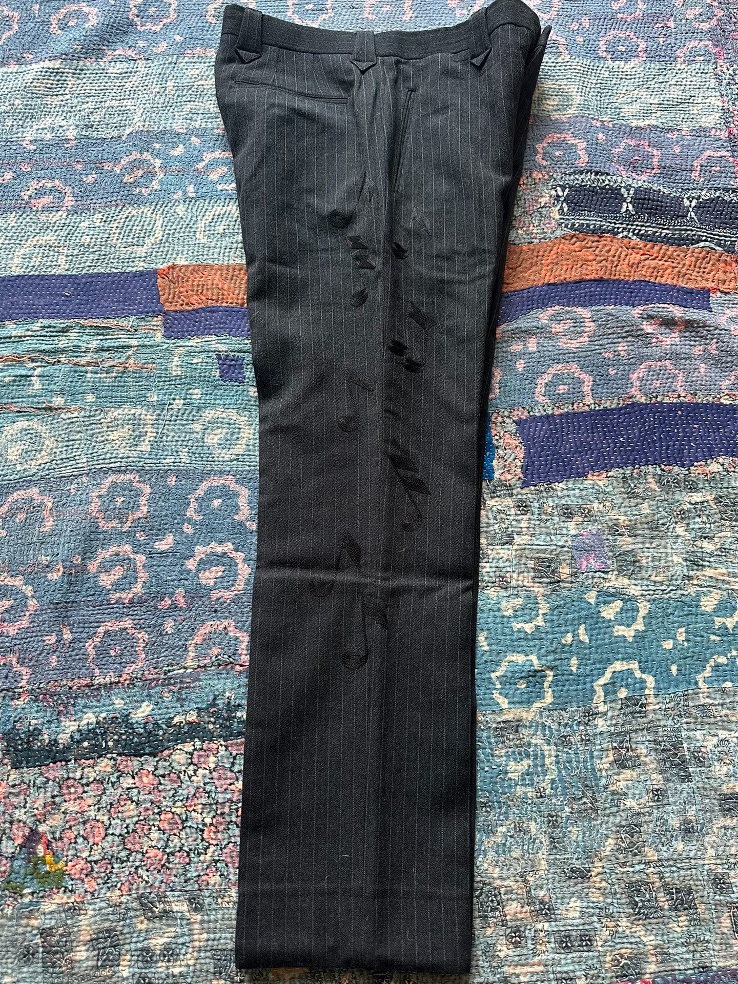 RRL Ralph Lauren RRL Embroidered Musician Wool Stripe Pants Size US 32 / EU 48 - 6 Thumbnail