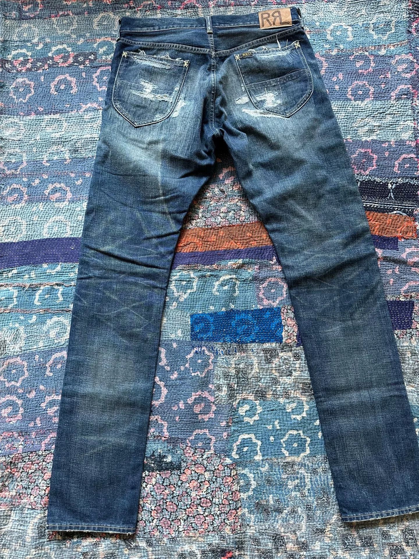 RRL Ralph Lauren RRL Distressed Vintage Wash Denim Jeans Size US 32 / EU 48 - 2 Thumbnail