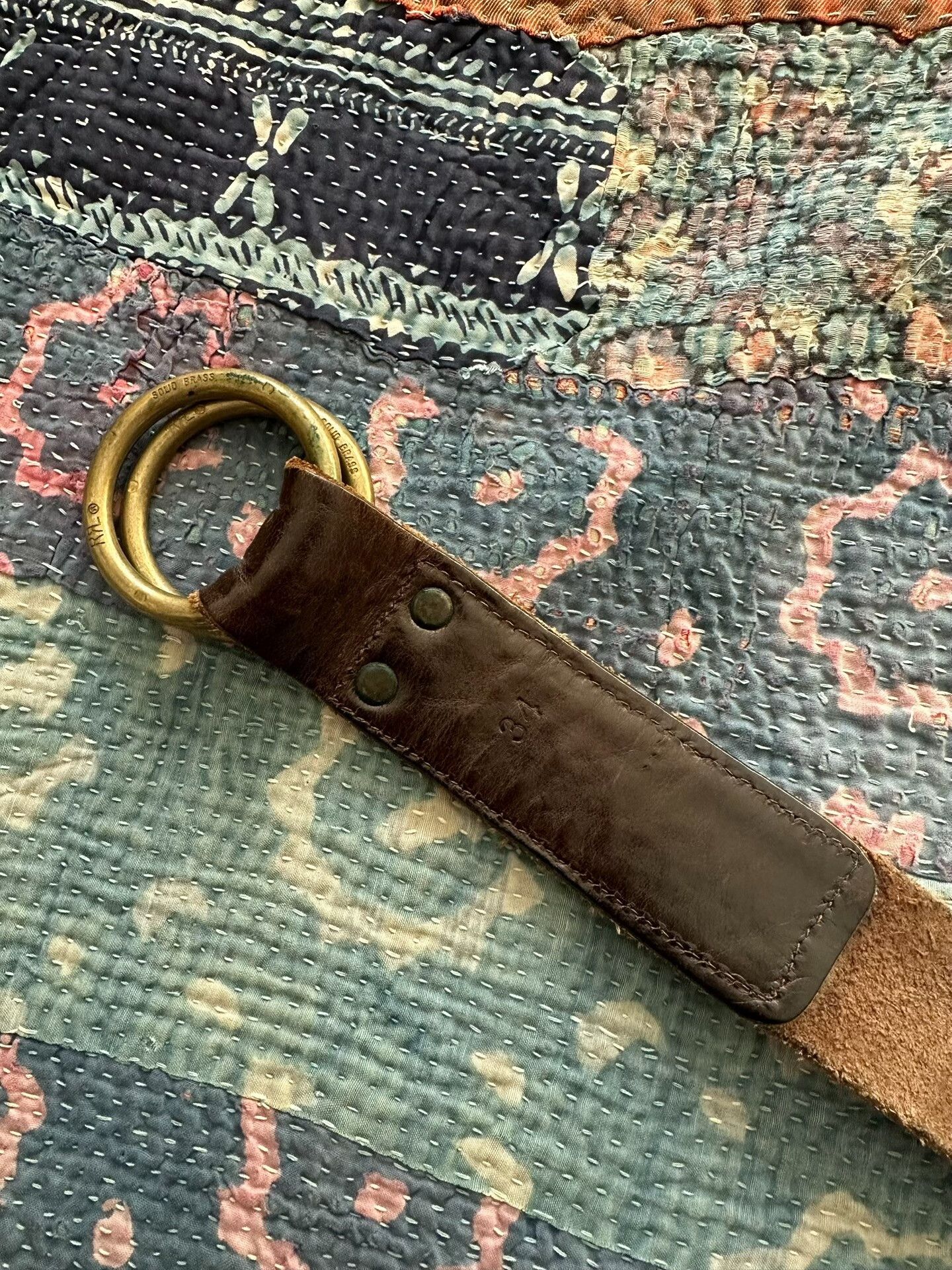 RRL Ralph Lauren RRL Double Ring Leather Belt Size ONE SIZE - 3 Thumbnail