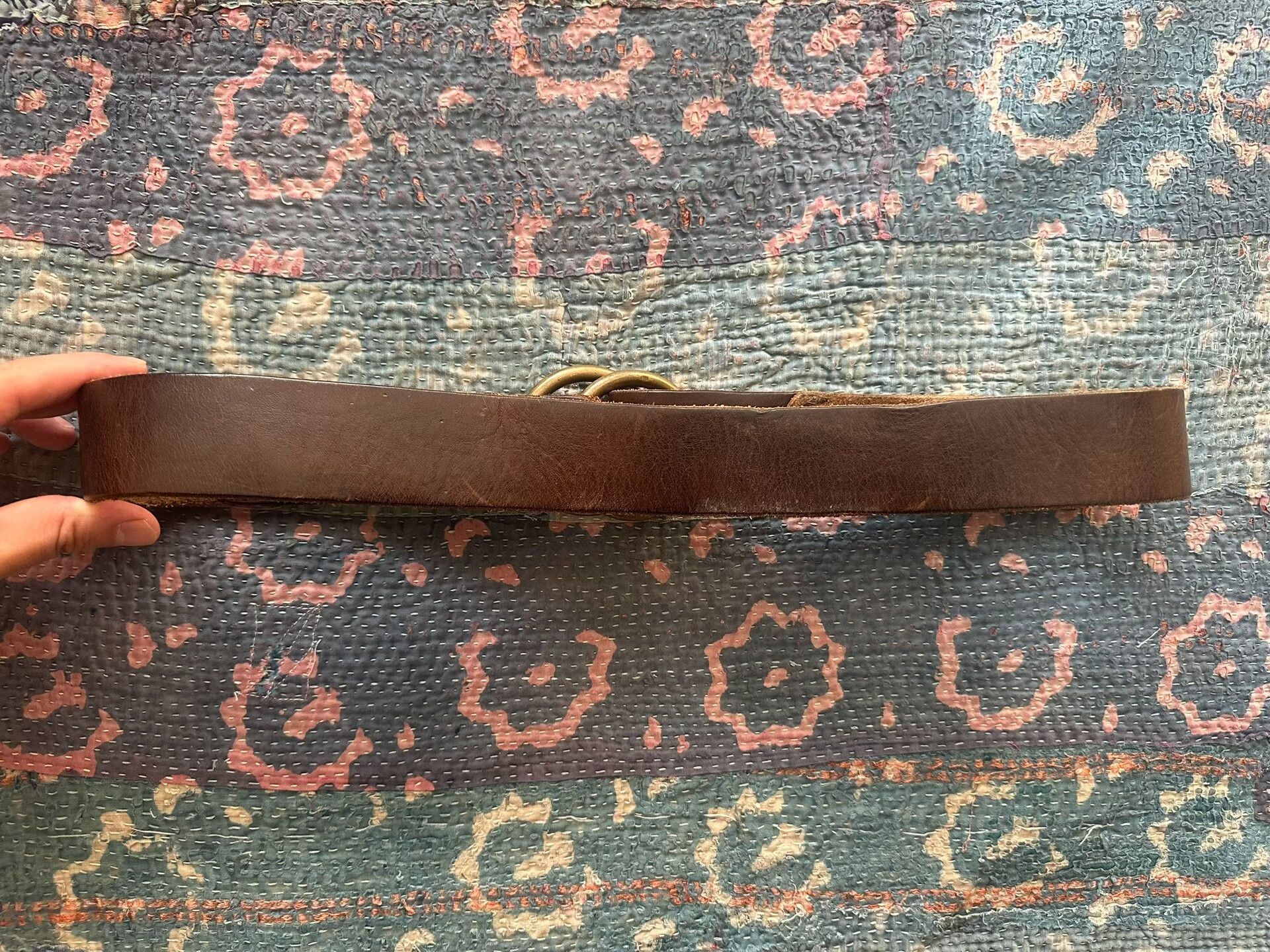 RRL Ralph Lauren RRL Double Ring Leather Belt Size ONE SIZE - 2 Thumbnail